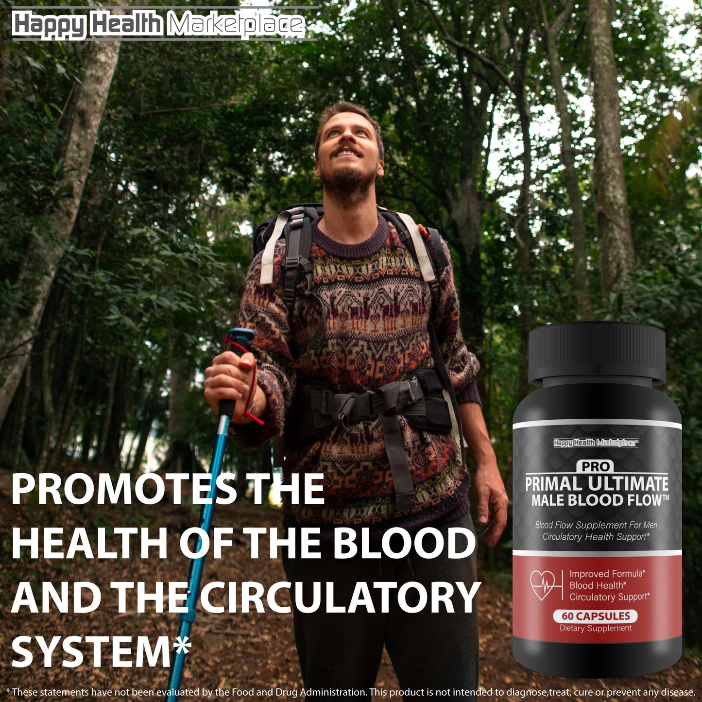 Happy Health Marketplace Pro Primal Ultimate Male Blood Flow 60 Capsules