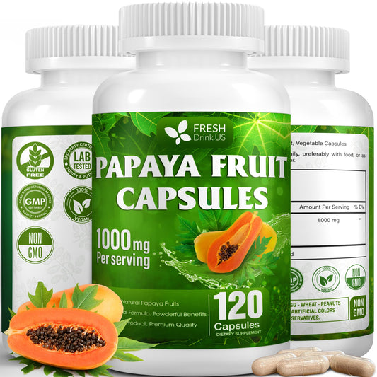FRESHDRINKUS Papaya Fruit Extract Capsules, 120 Count