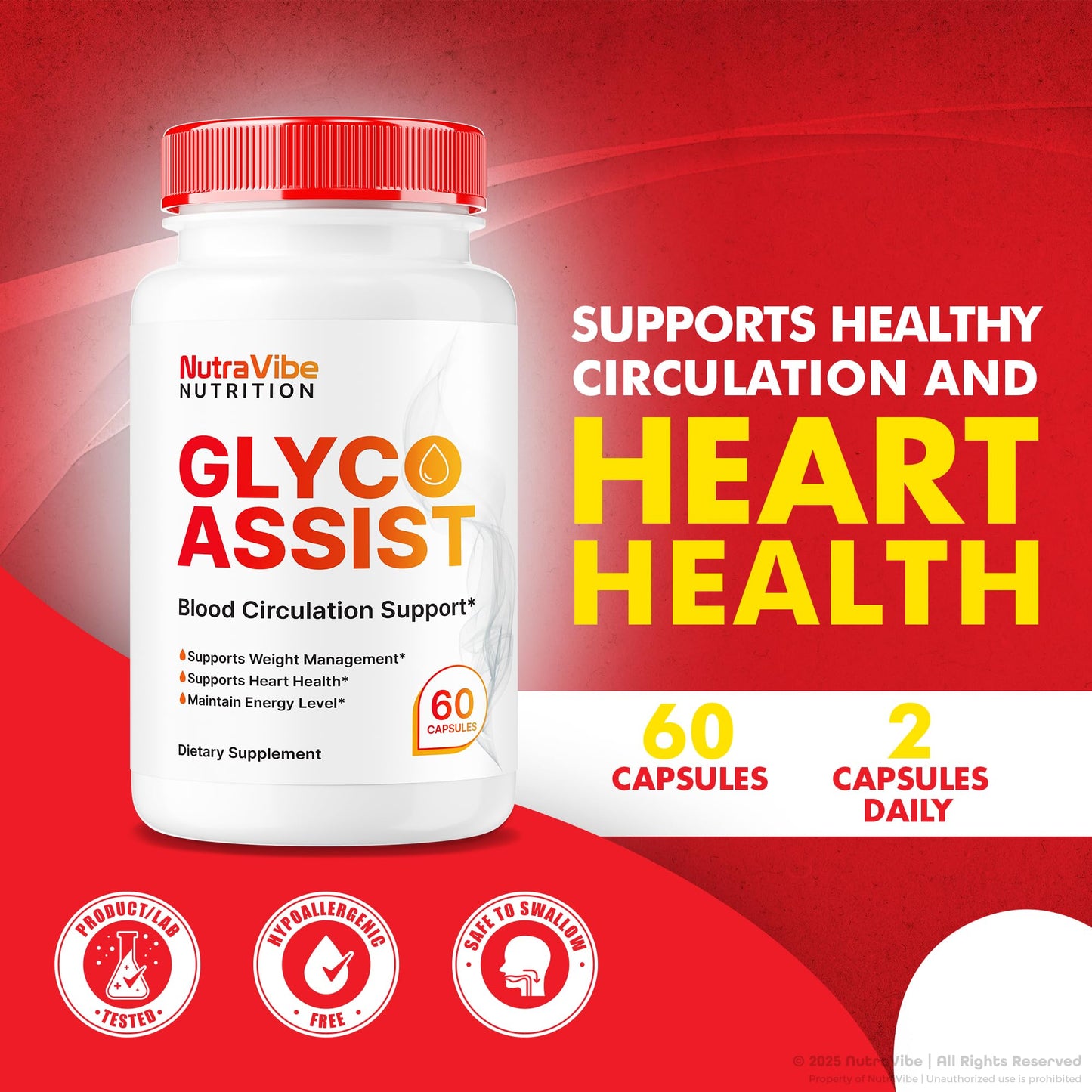 NutraVibe Glyco Assist Capsules, 120 Capsules