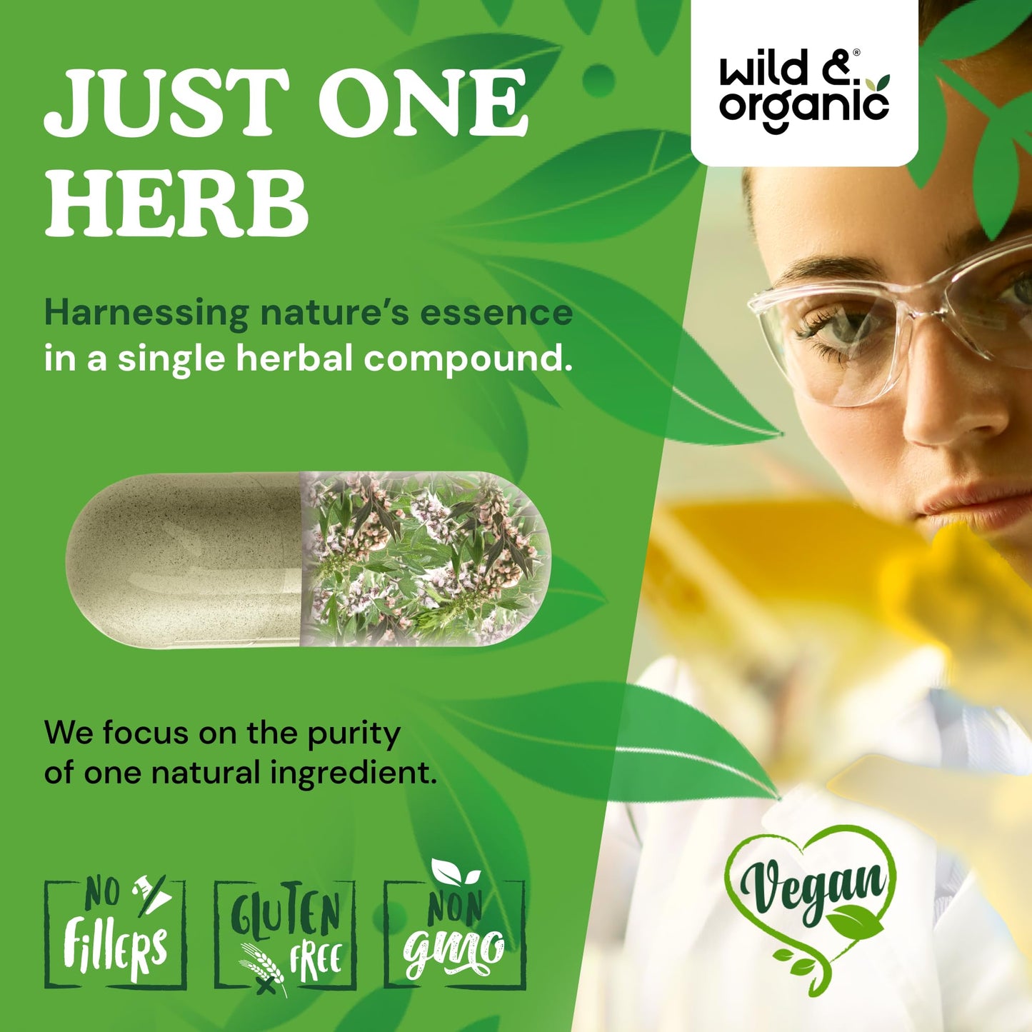Wild & Organic Motherwort Capsules 90 Capsules