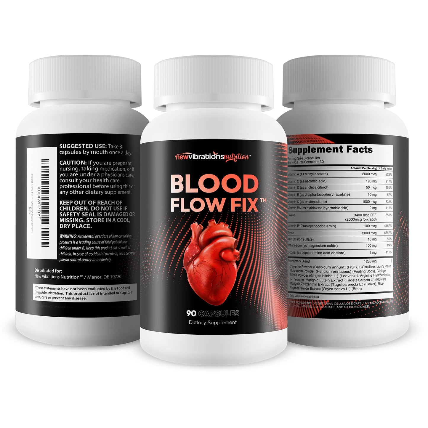 New Vibrations Nutrition Blood Flow Fix Capsule, 90 Count