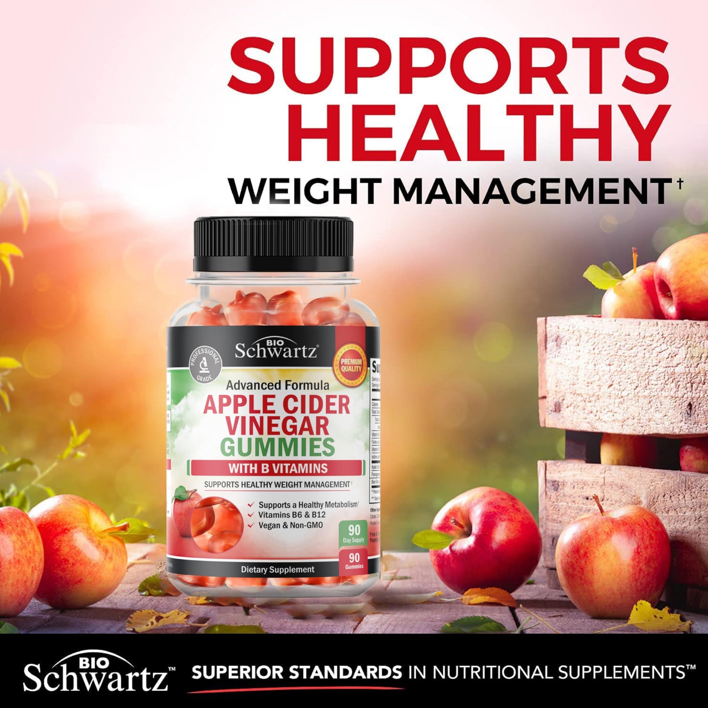 BioSchwartz Apple Cider Vinegar Gummies 90 Count