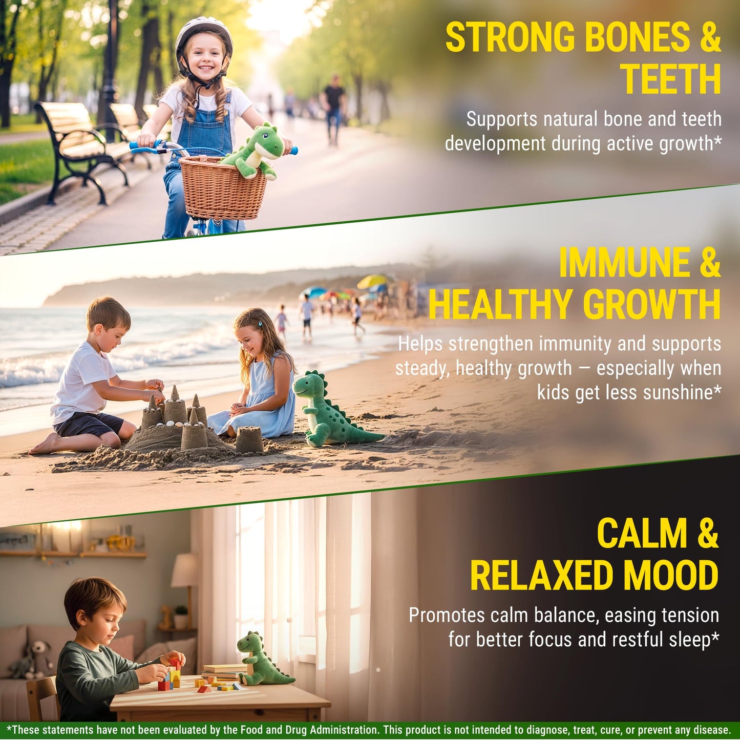 New Elements Vitamin D3 K2 Gummies with Magnesium Glycinate for Kids, 60 Gummies