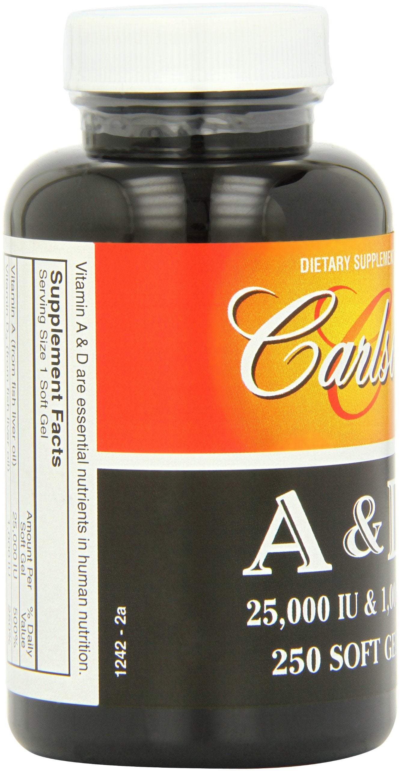 Carlson Vitamin A and D Softgels 250