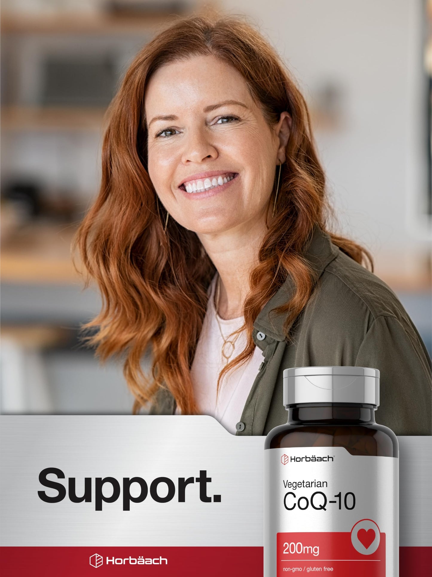 Horbäach CoQ10 200mg with Black Pepper Extract Capsule, 60 Count