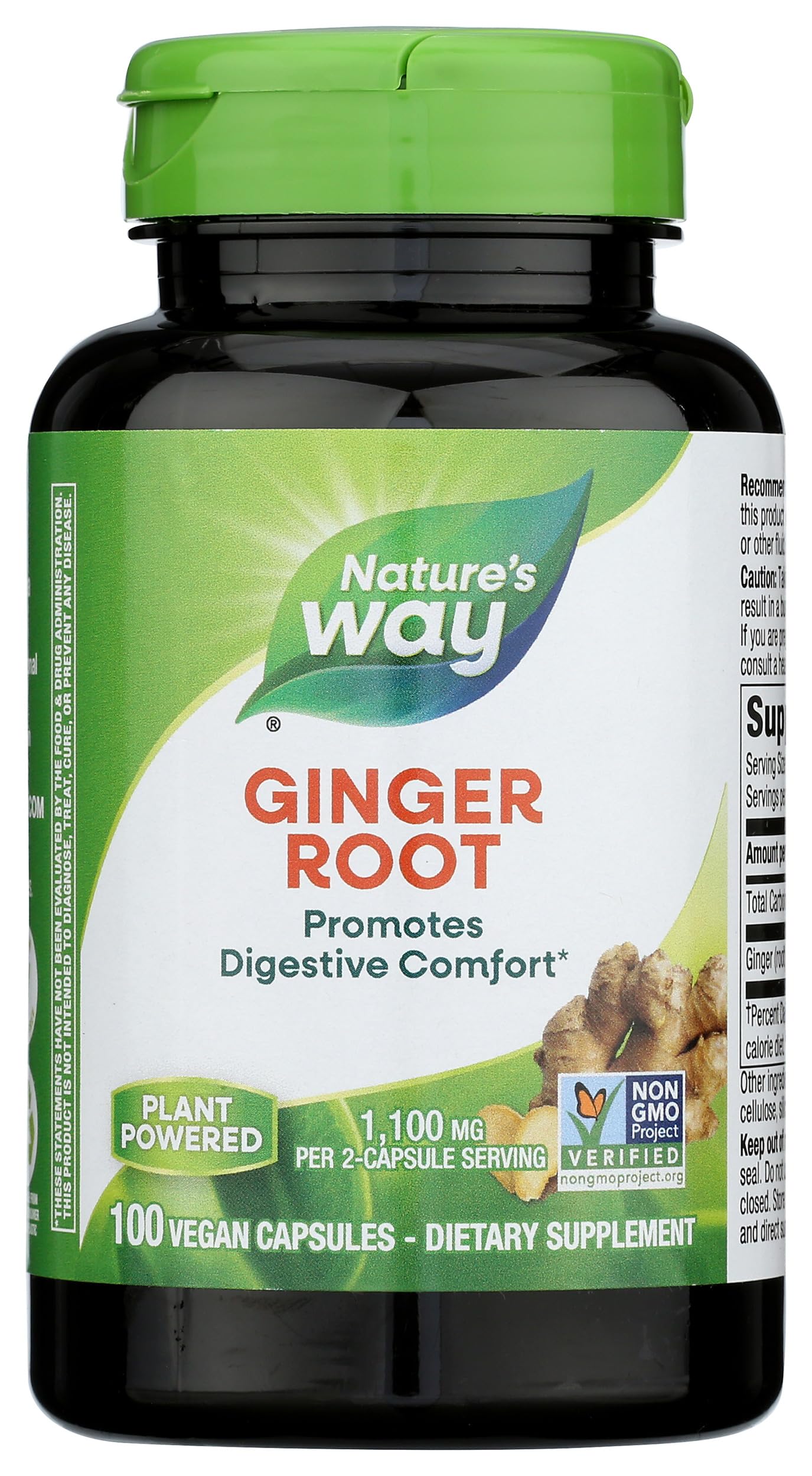 Nature's Way Premium Herbal Ginger Root 1100 mg Capsules, 100 Count