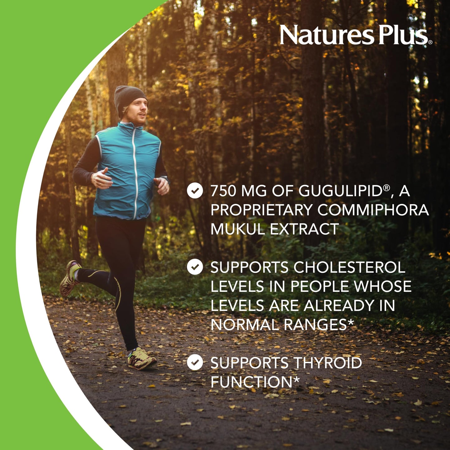 NaturesPlus Herbal Actives Gugulipid Extended Release 1000 mg 2.5% Guggulsterones, 30 Tablets