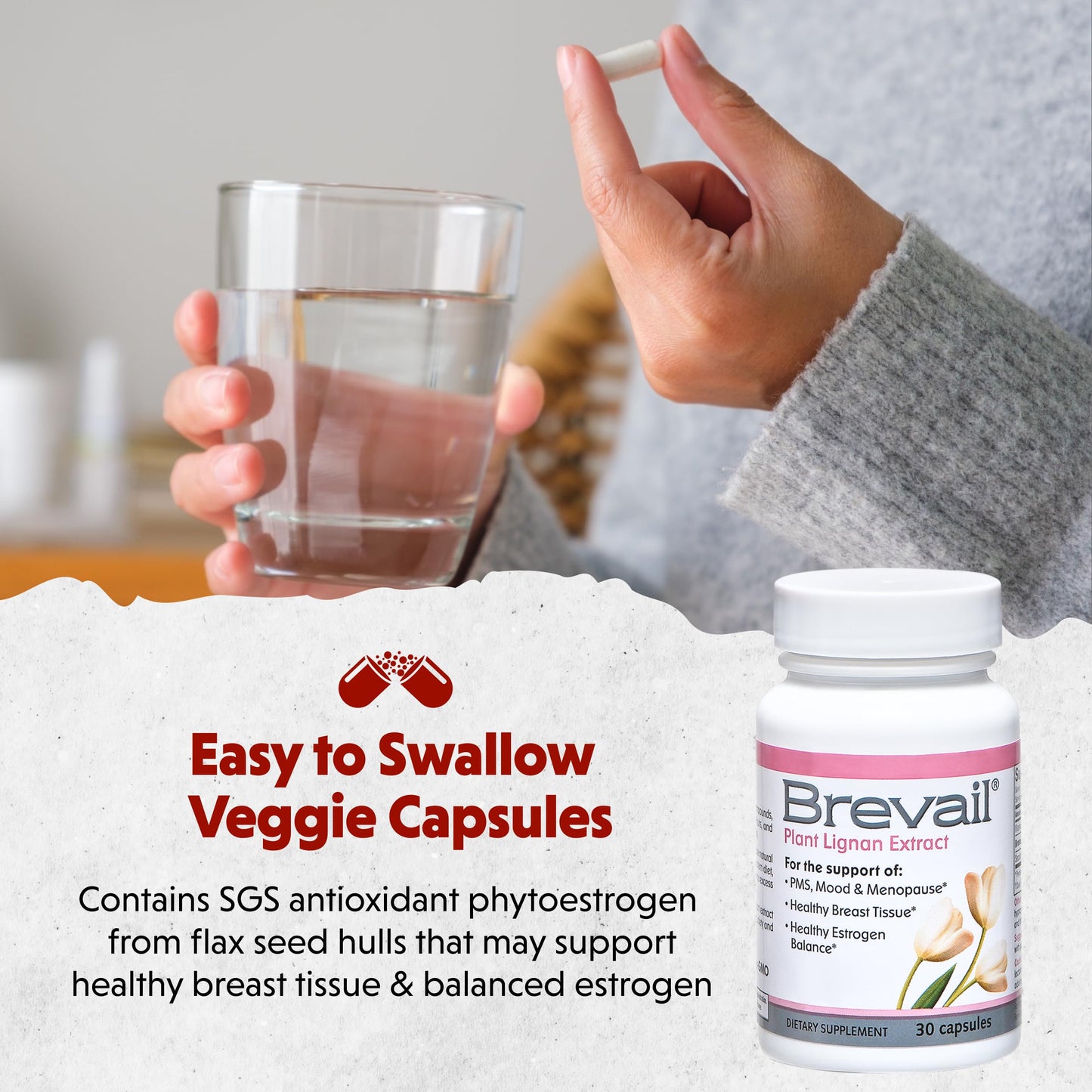 Barlean's Brevail Plant Lignan Extract Supplements Capsules 30 Count