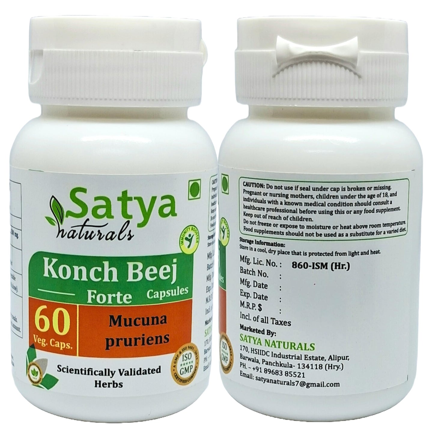 Satya Naturals Konch Beej Forte Capsules, 120 Count