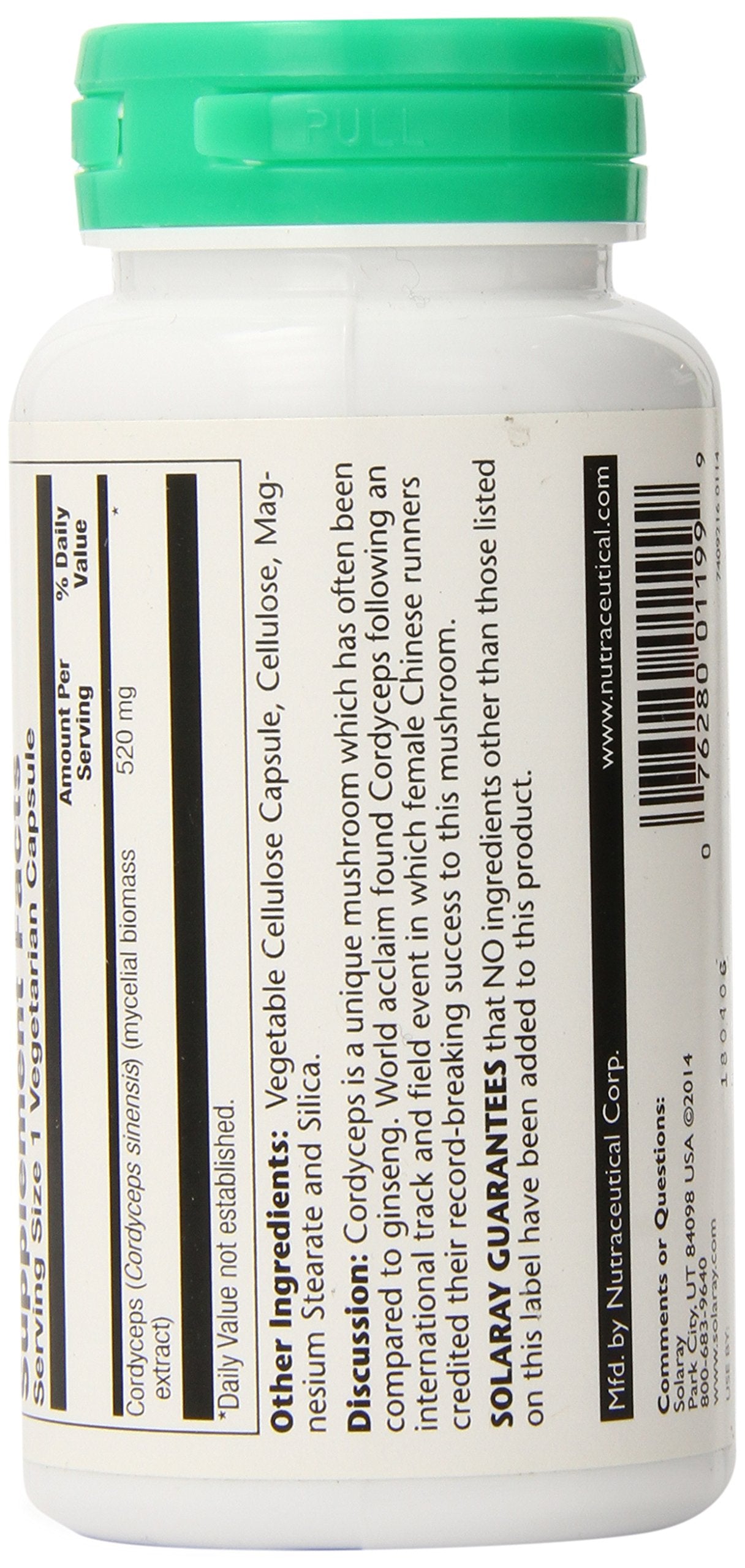 Solaray Cordyceps Capsules 520 mg, 100 Count