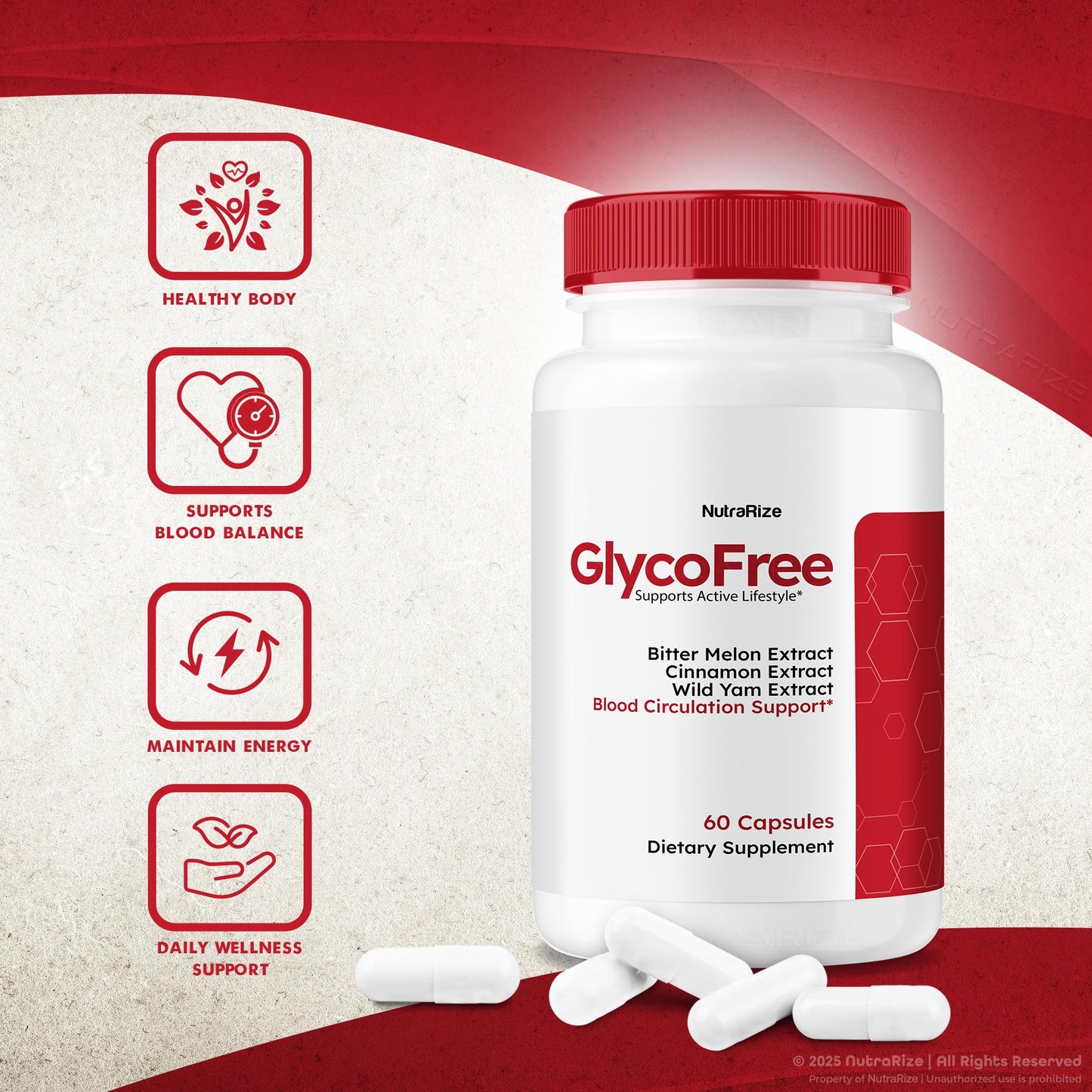 NutraRize GlycoFree Capsules, 300 Capsules