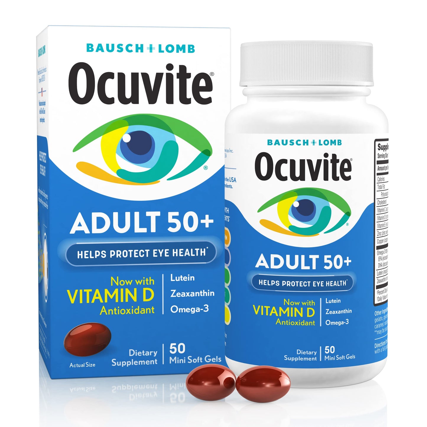 Ocuvite 50+ Eye Vitamin & Mineral Supplement Softgels, 50 Count