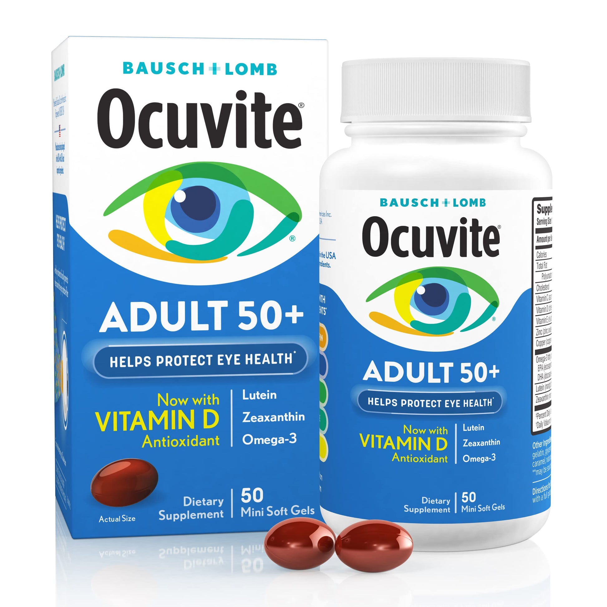 Ocuvite 50+ Eye Vitamin & Mineral Supplement Softgels, 50 Count