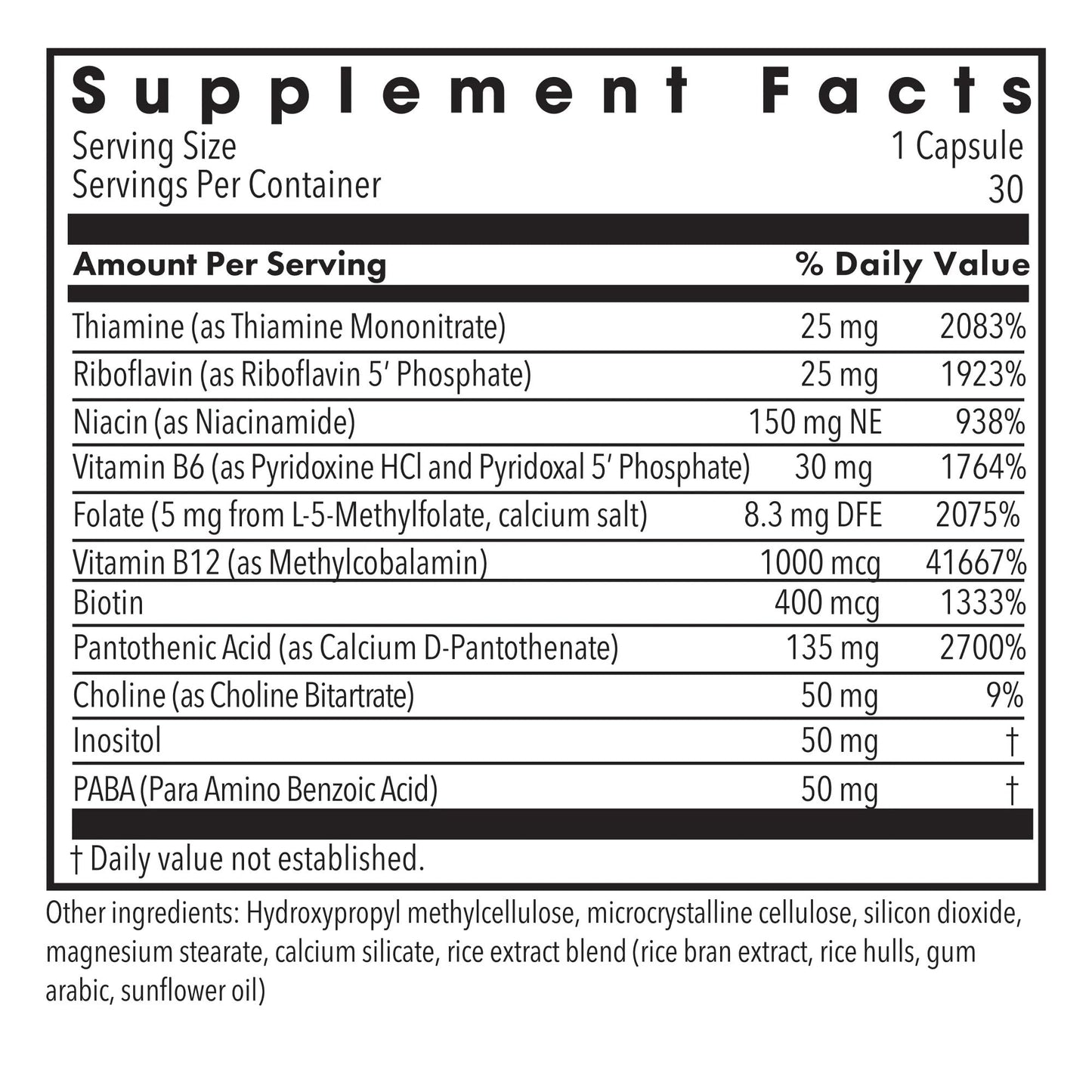 MethylPro B Complex + L-Methylfolate 5 mg Capsule, 30 Count