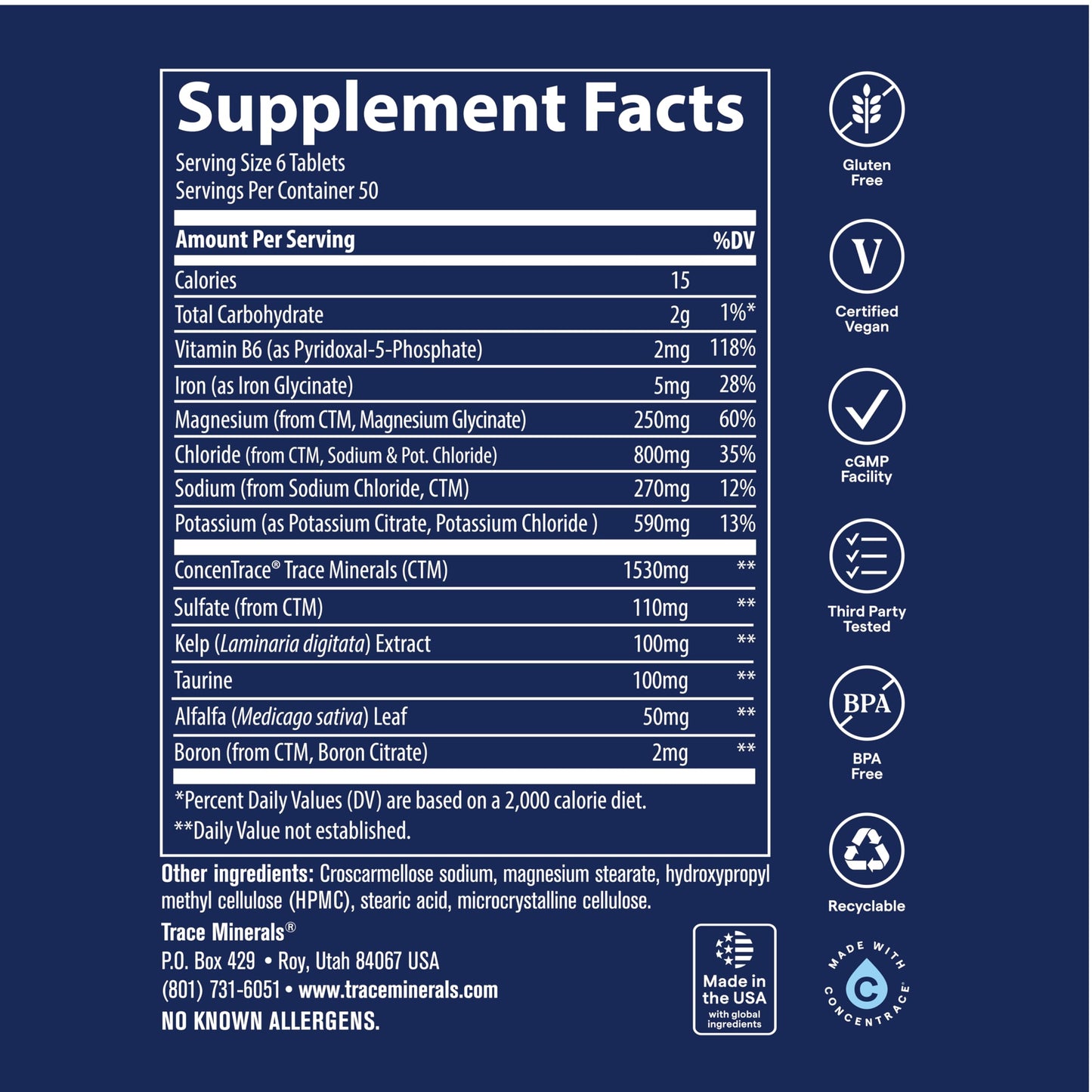 Trace Minerals Research Electrolyte Stamina - Daily Hydration Supplement for Electrolyte Balance - Energy Support - Full Spectrum Of Ionic Minerals - Vegan - Gluten-Free 300 Tablets