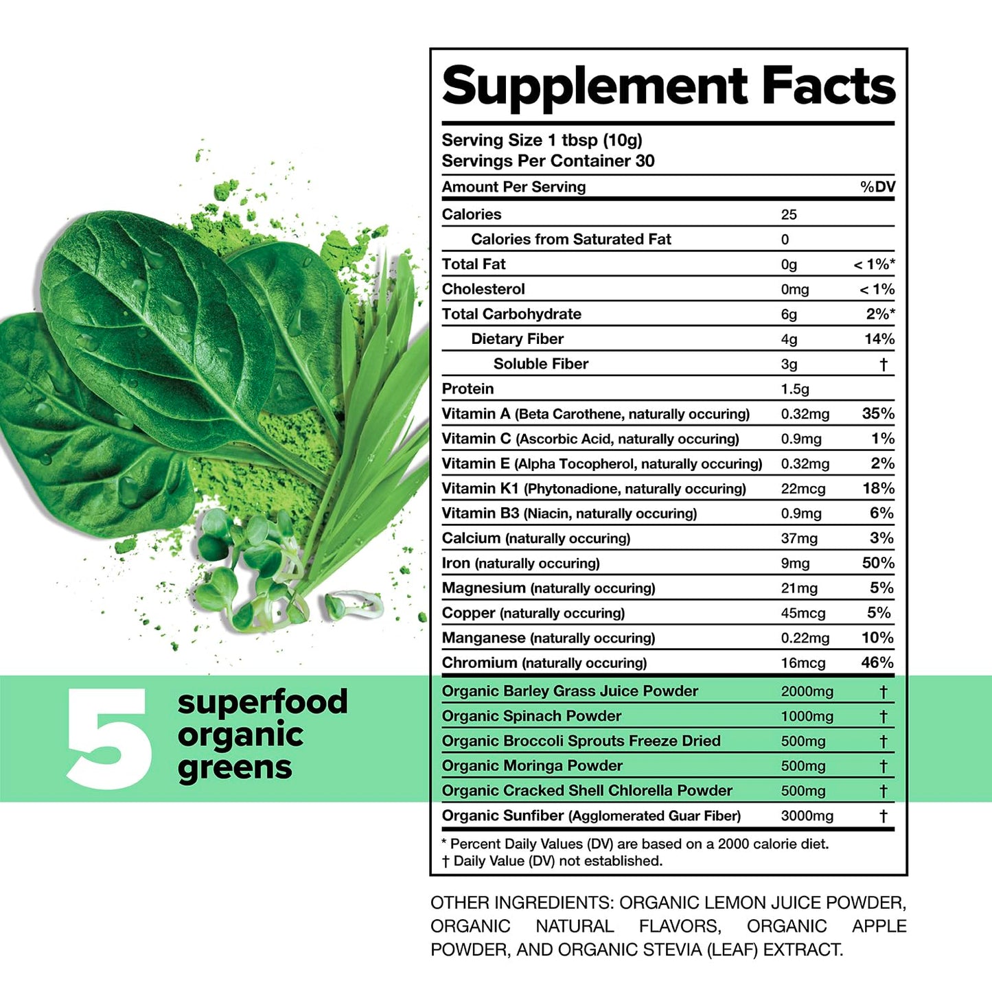 Complement Daily Greens Powder, 30 Servings