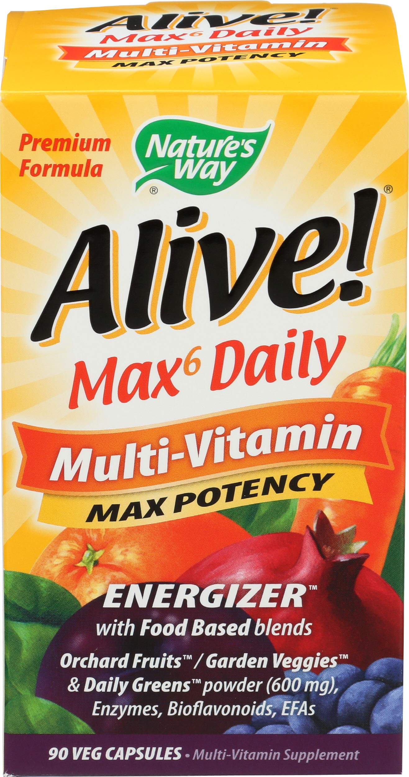 Nature's Way Alive! Max 6 Daily Multi-Vitamin Capsules 90 Count