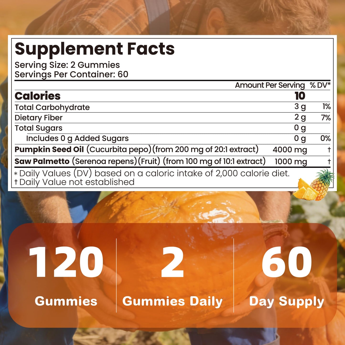 VerdiGusto Pumpkin Seed Oil Gummies with Saw Palmetto, 120 Count