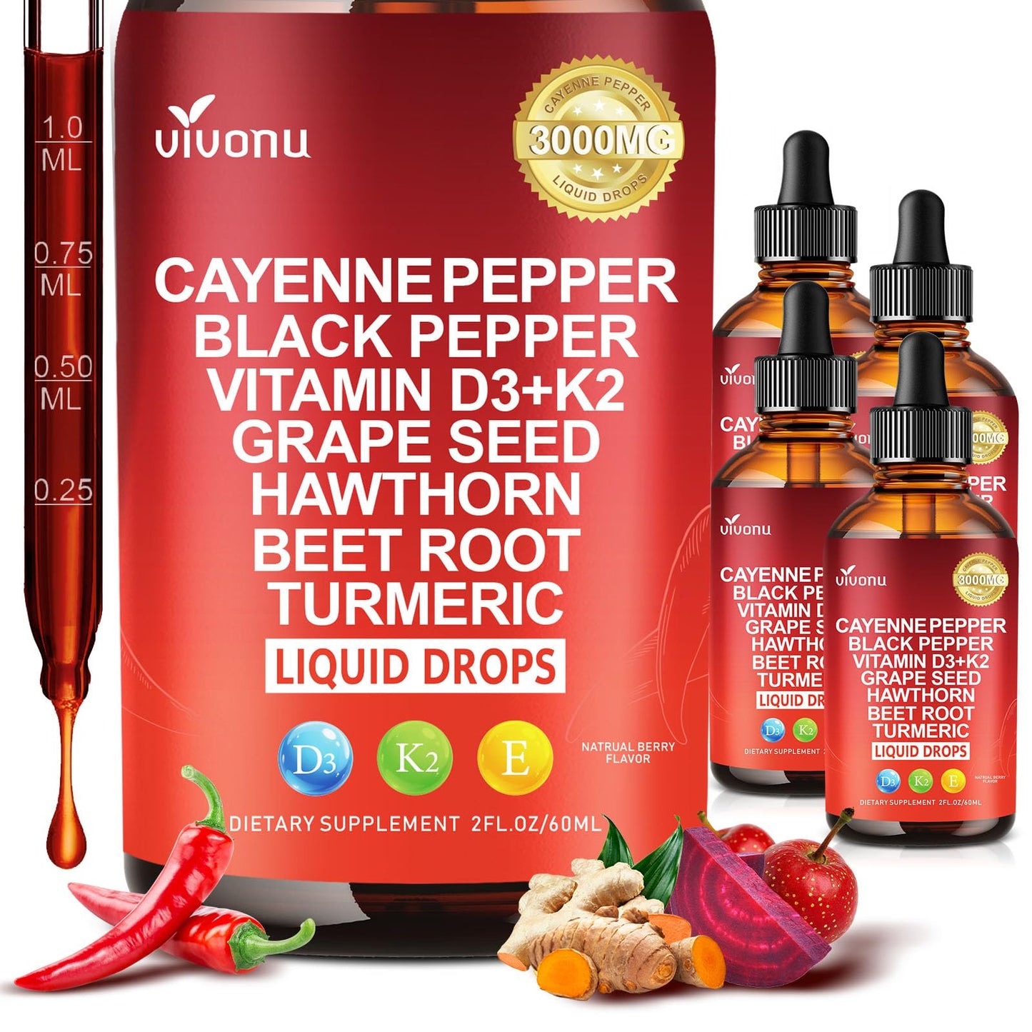 VivoNu Cayenne Pepper Capsule, 240 Count