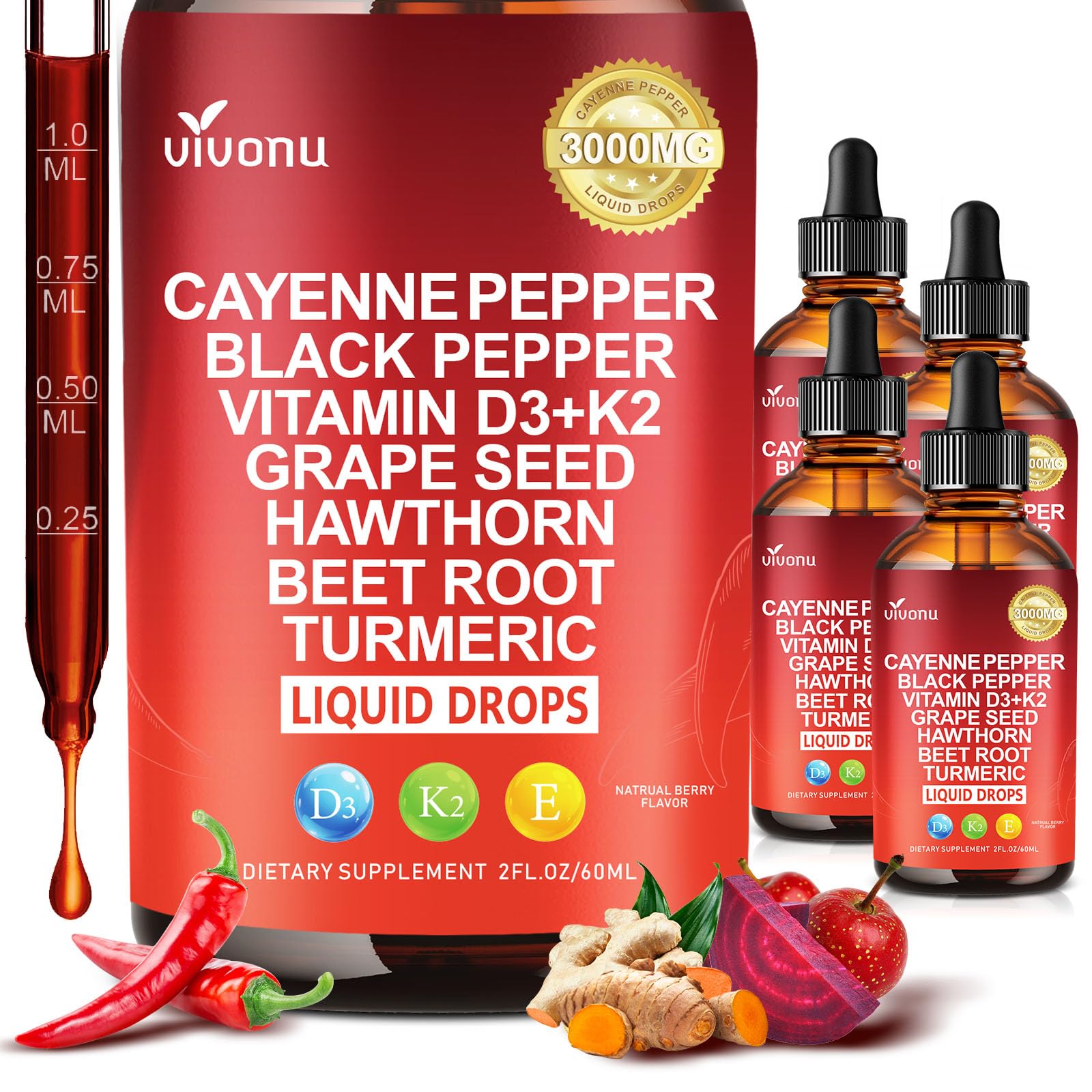 VivoNu Cayenne Pepper Capsule, 240 Count