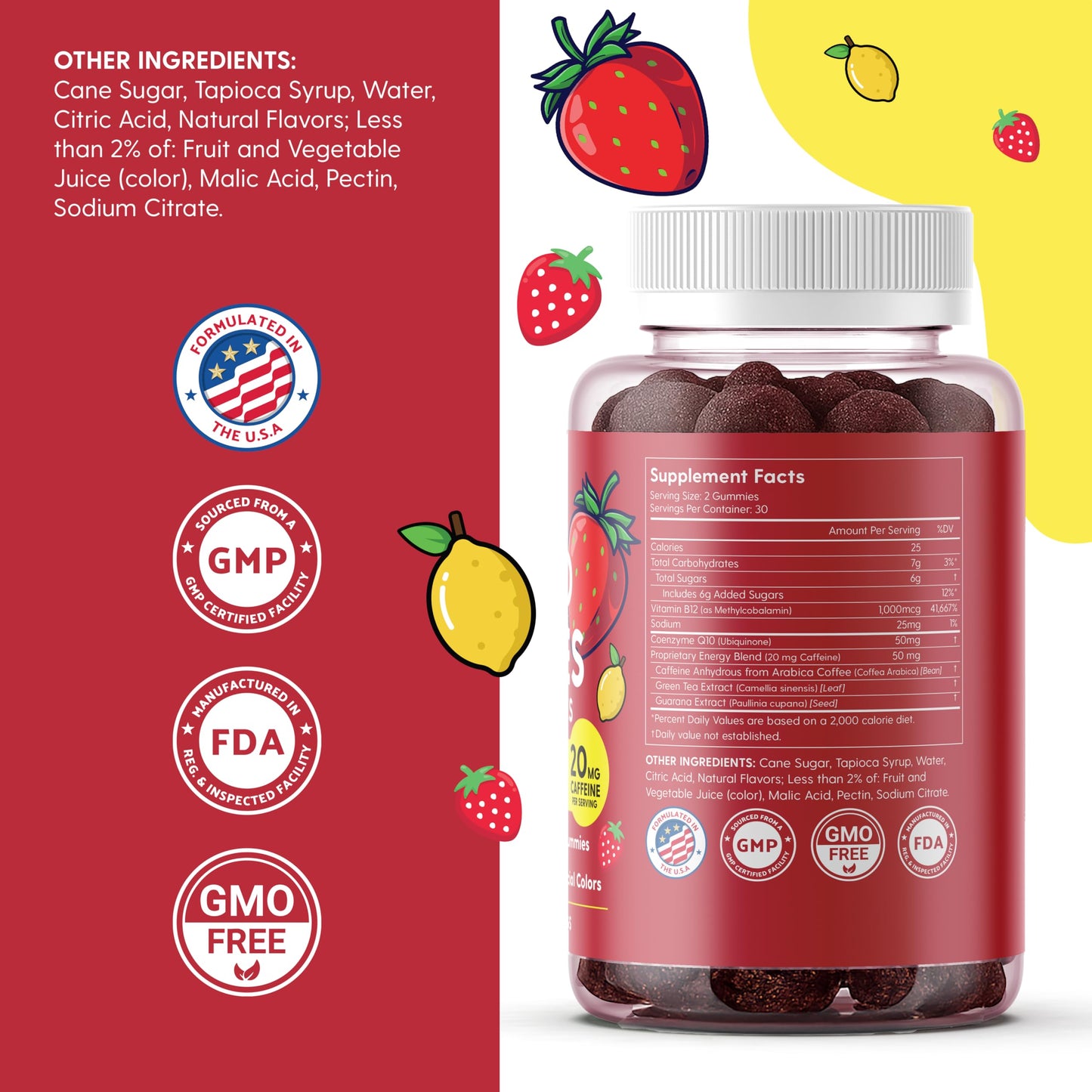Hybrid Nutraceuticals Zoomies Energy Gummies 60 Count