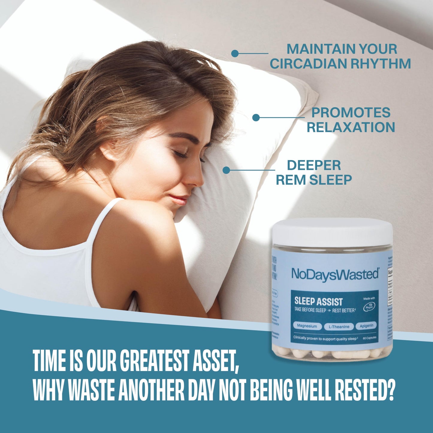 No Days Wasted Magnesium Supplement Capsules 120 Count