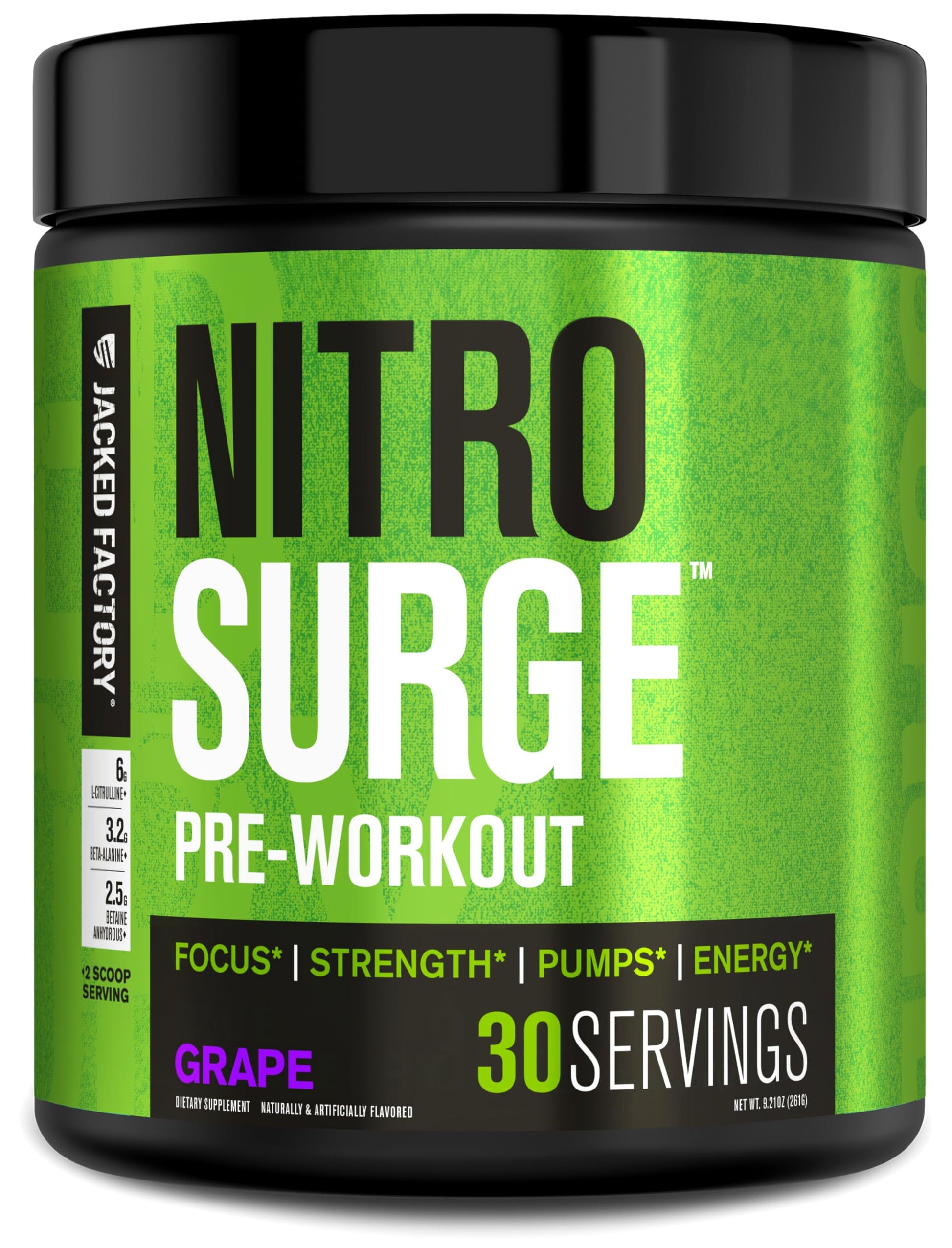 Jacked Factory NITROSURGE Pre Workout Supplement Powder 30 Servings
