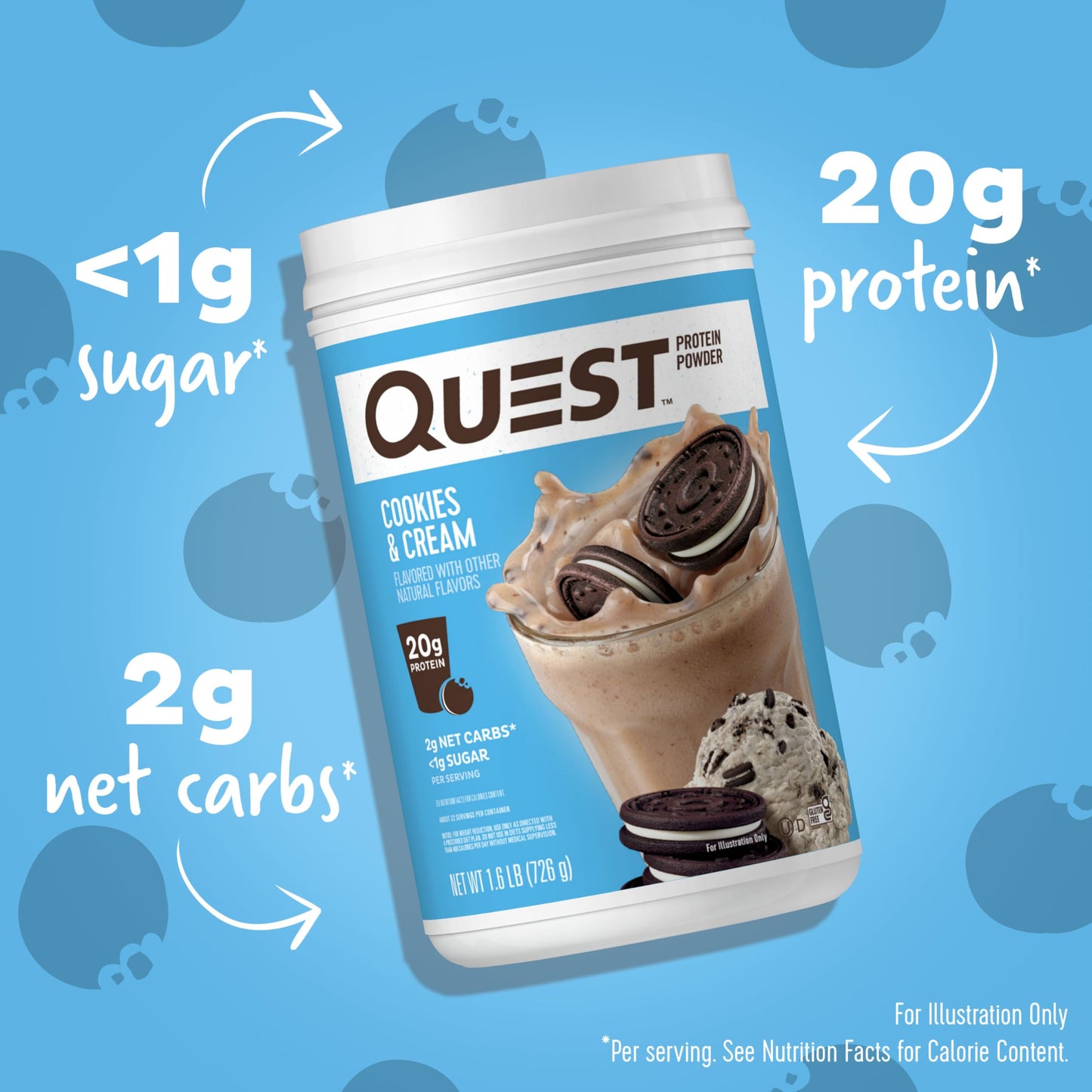 Quest Cookies & Cream Protein Powder, 24 Servings, 1.6 lb