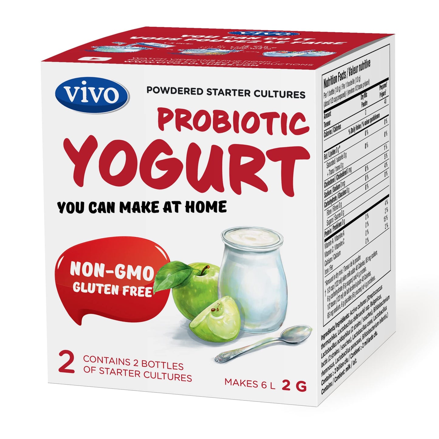 VIVO Probiotic Yogurt Starter Powder Pack of 5