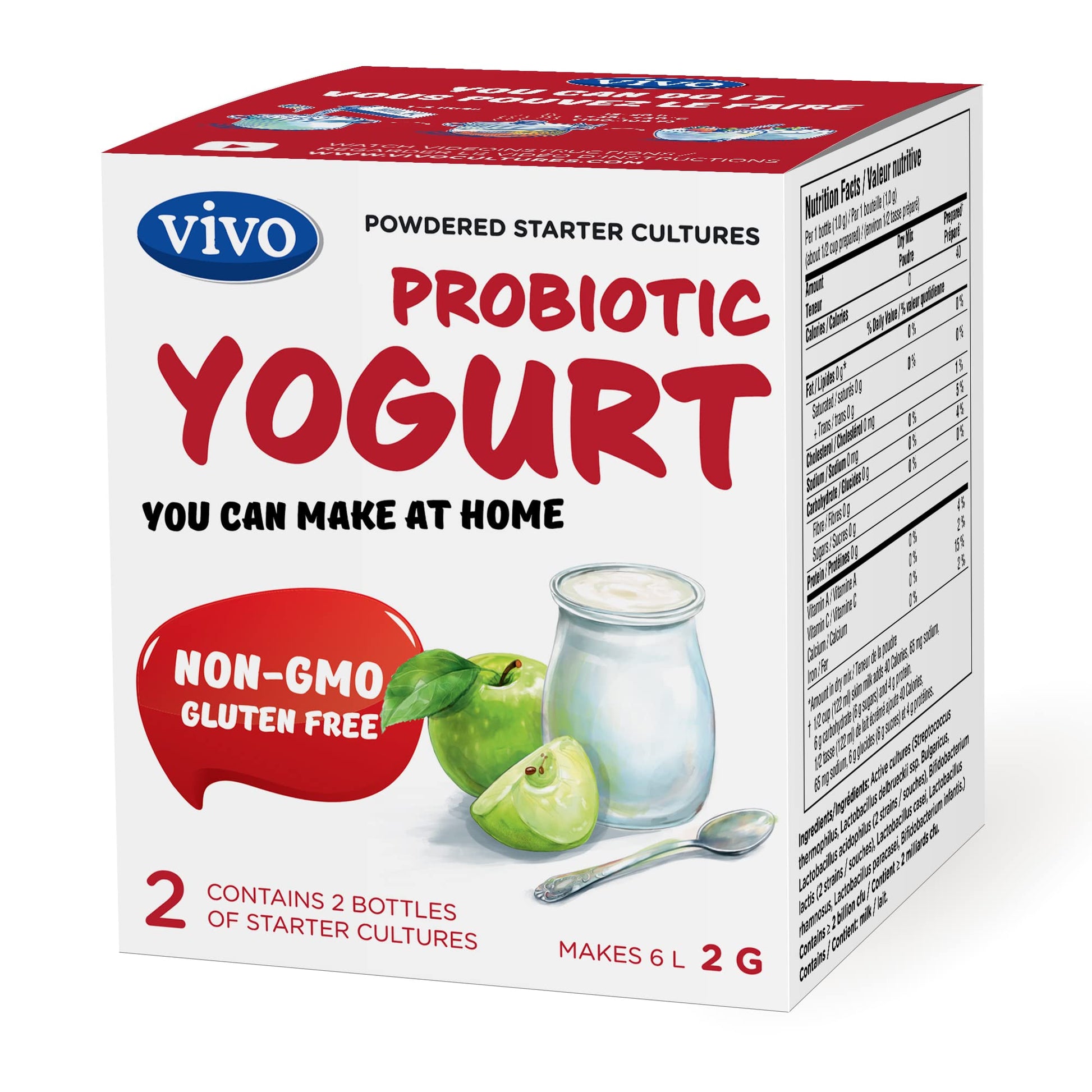 VIVO Probiotic Yogurt Starter Powder Pack of 5
