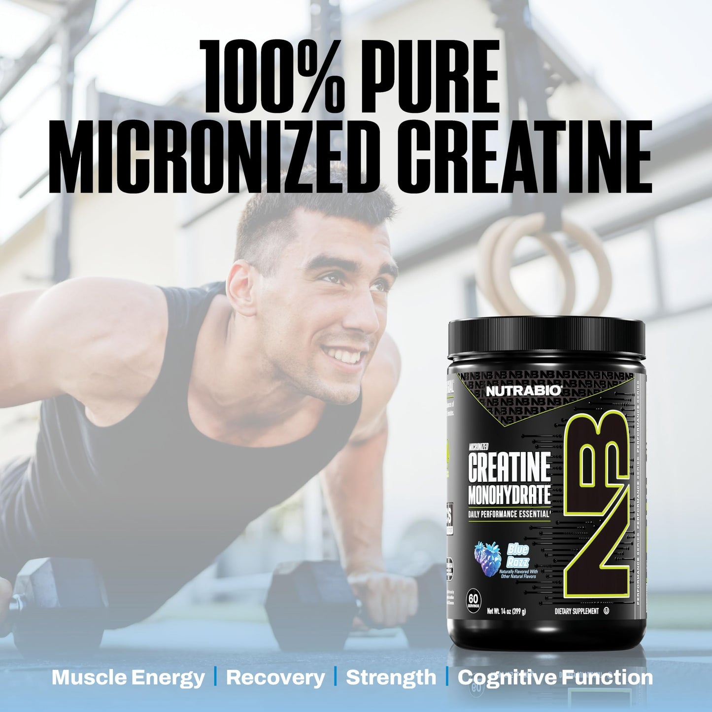 NutraBio Pure Micronized Creatine Monohydrate Powder (14.08) 300 g