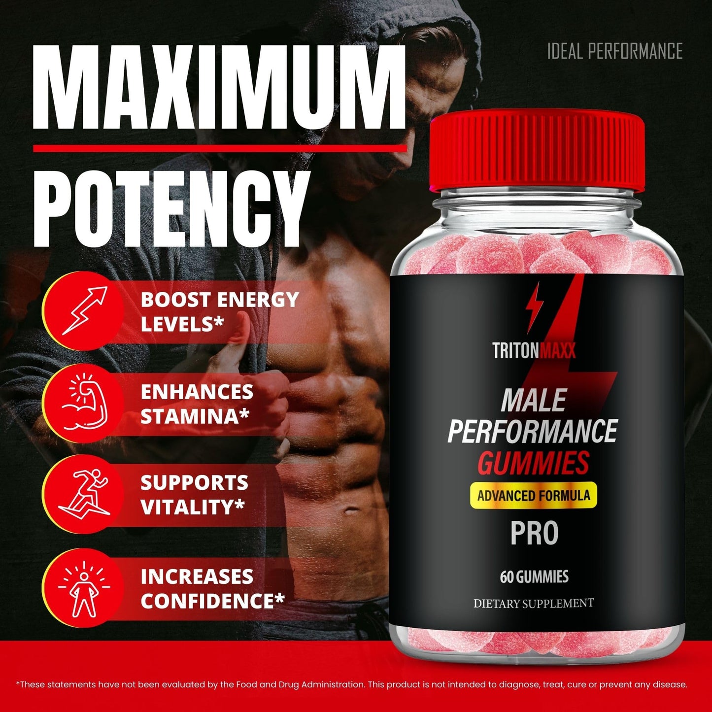 IDEAL PERFORMANCE Triton Maxx Gummies, 180 Count