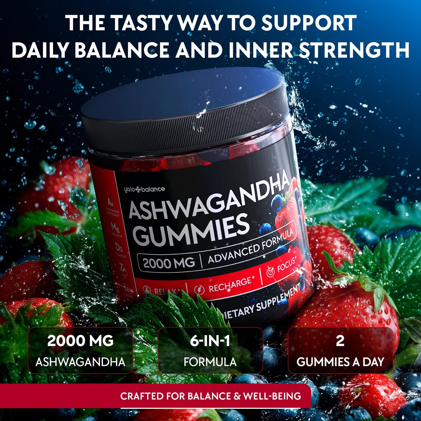 YOLOBALANCE Ashwagandha Gummies Gummy 120 Count