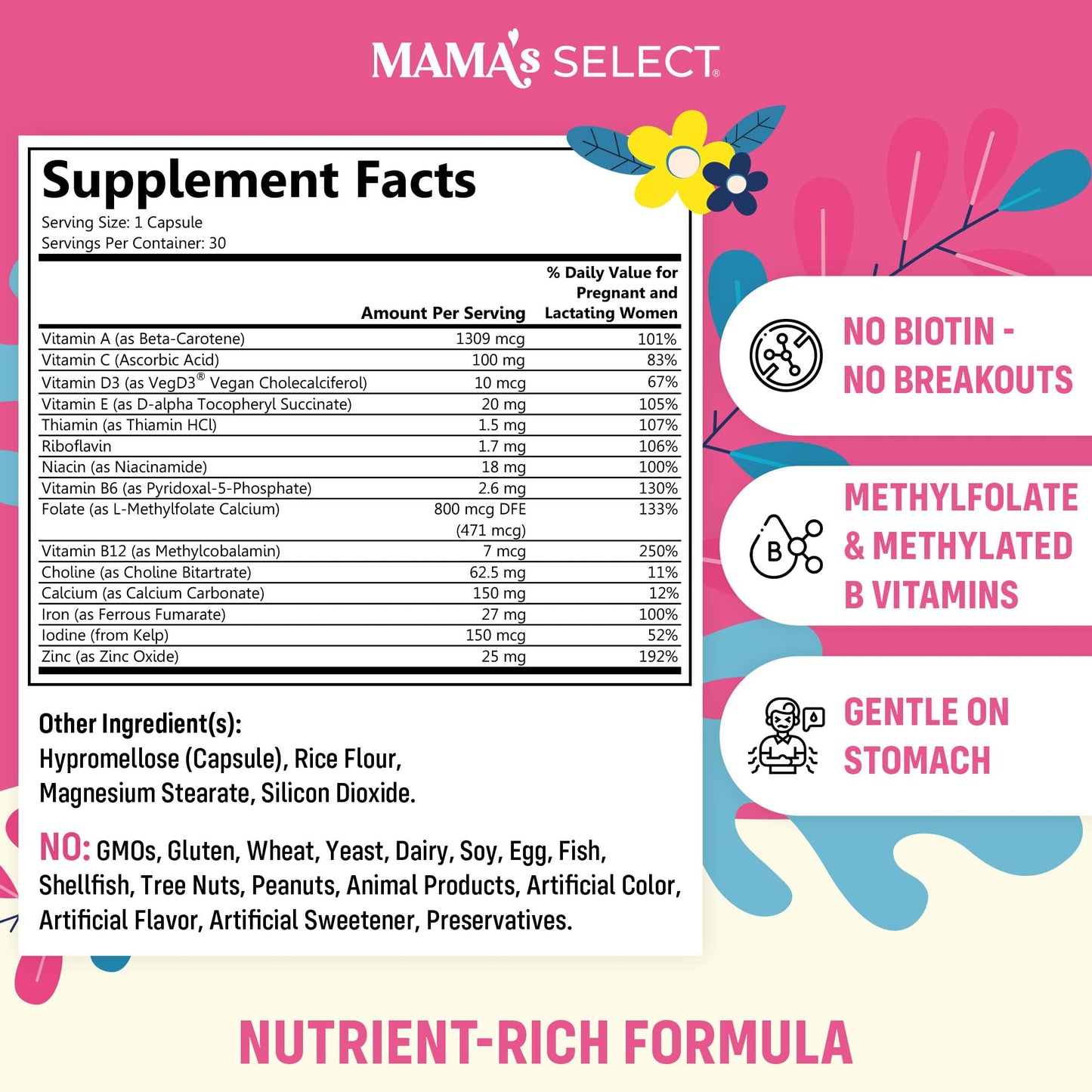 Mama's Select Prenatal Vitamin & Probiotic Bundle 60 Capsules
