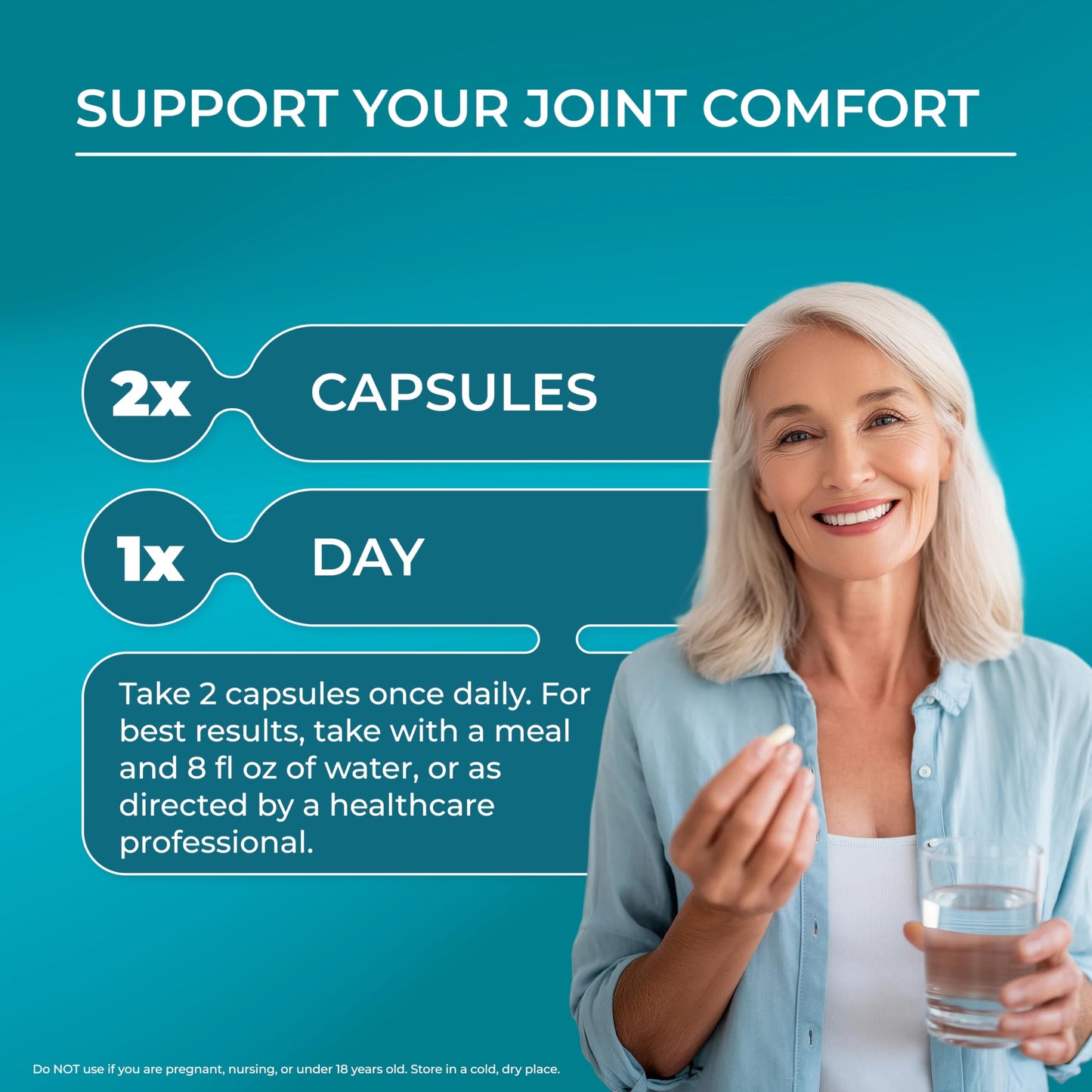 PUREHEALTH RESEARCH Comfortiq Back Discomfort Supplement Joint Health Support Capsules, 60 Capsules