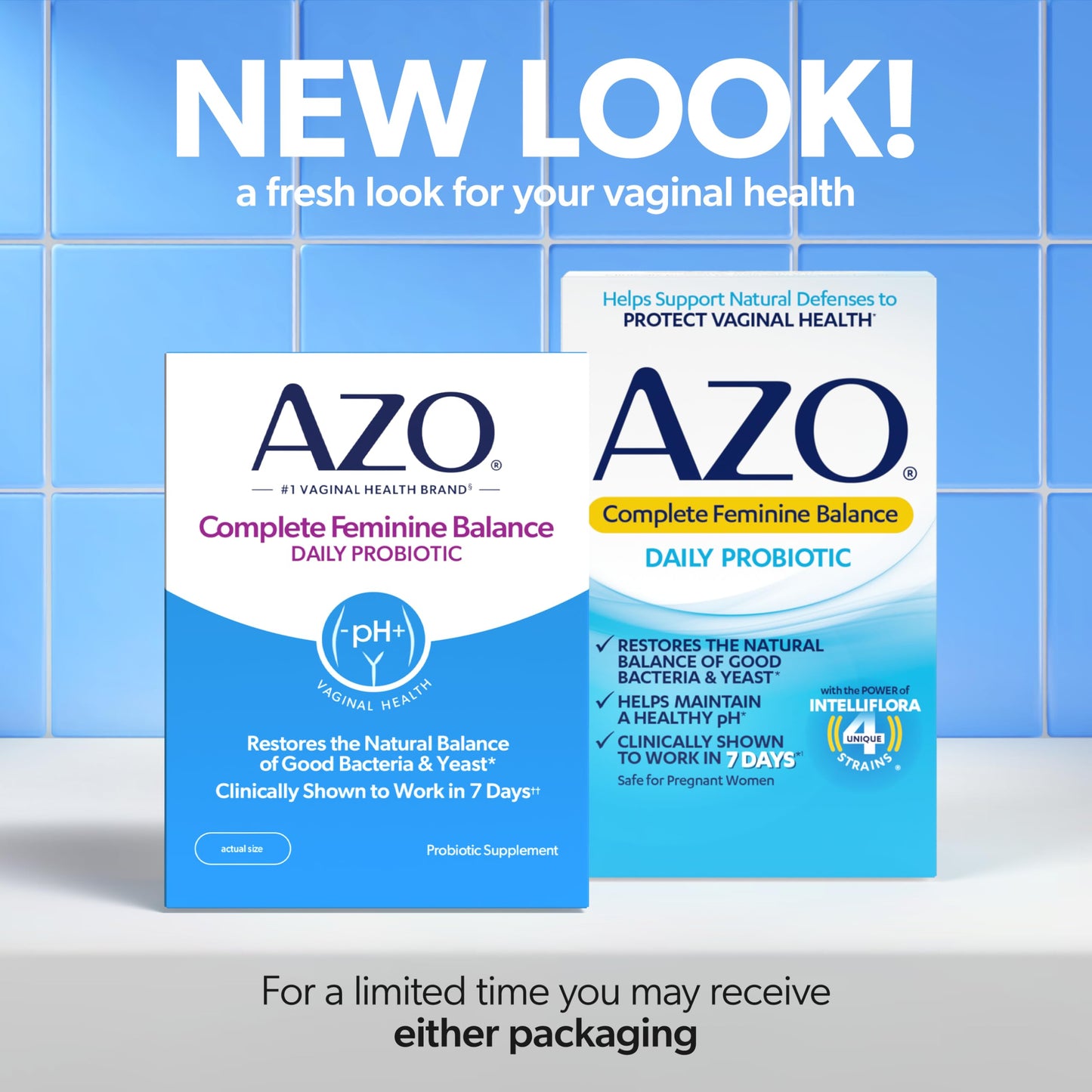 AZO Complete Feminine Balance Daily Vaginal Probiotics for Women Capsules, 30 Count
