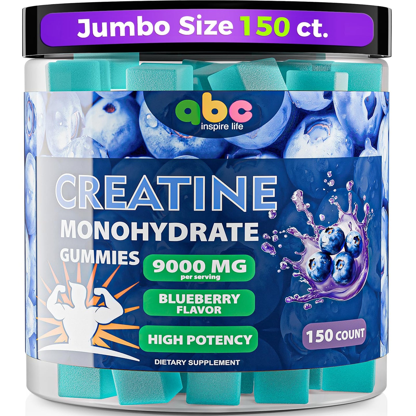 NEWOLITE Creatine Monohydrate Gummies 9000mg, 150 Count