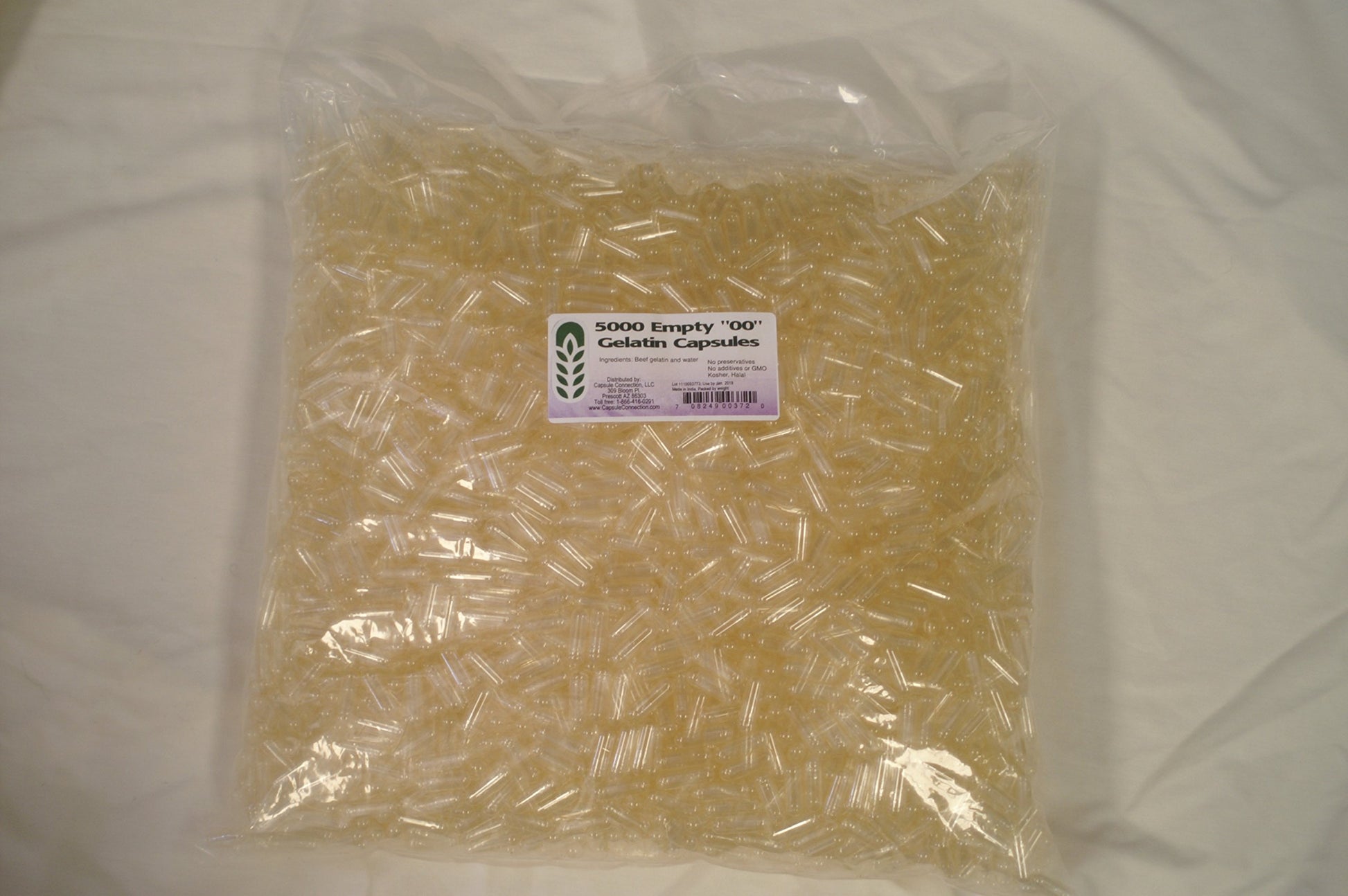 Capsule Connection Empty Gelatin Capsules, Capsule, 5000 Count
