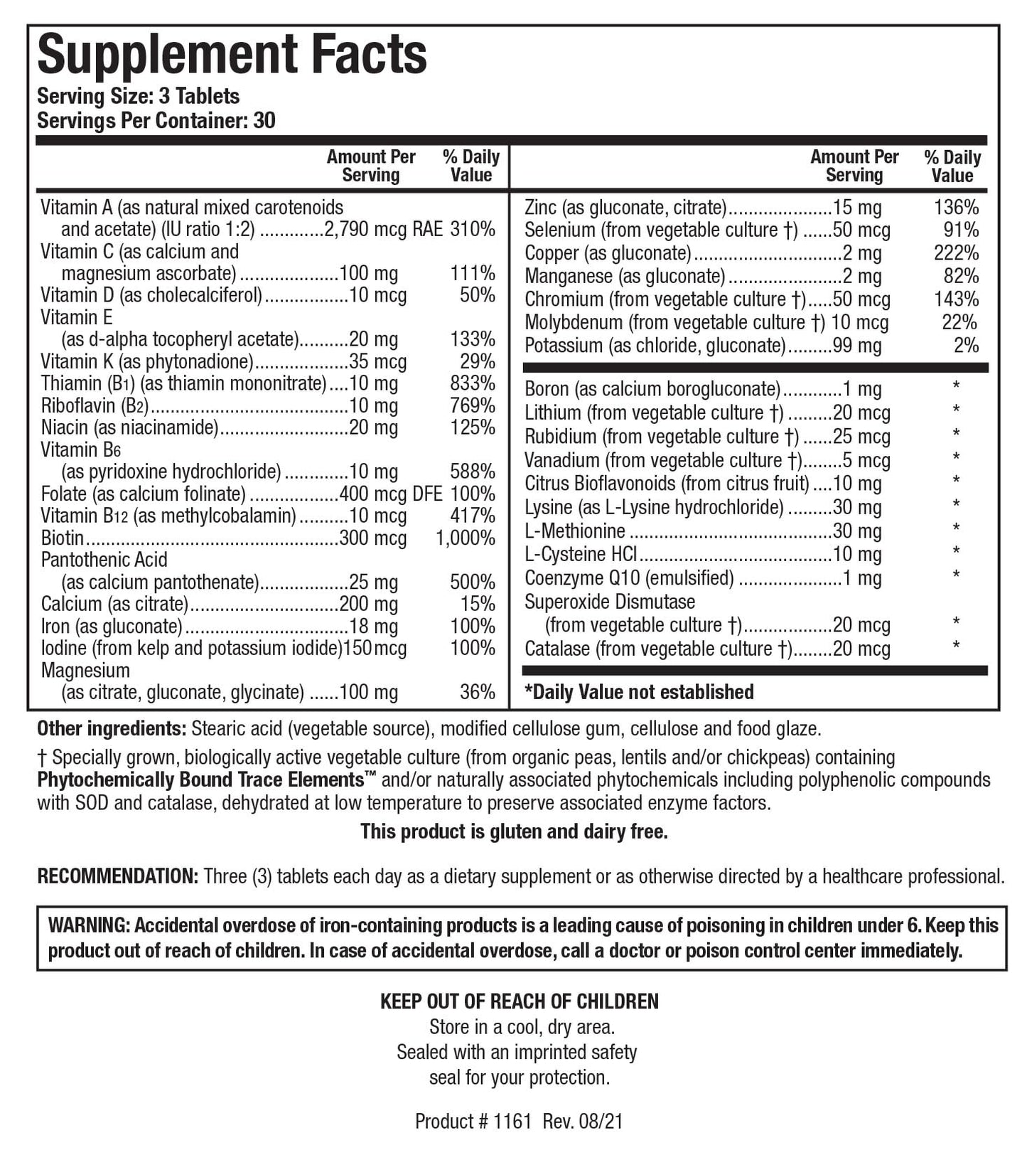 BIOTICS RESEARCH Bio-Multi Plus Tablets, 90 Count