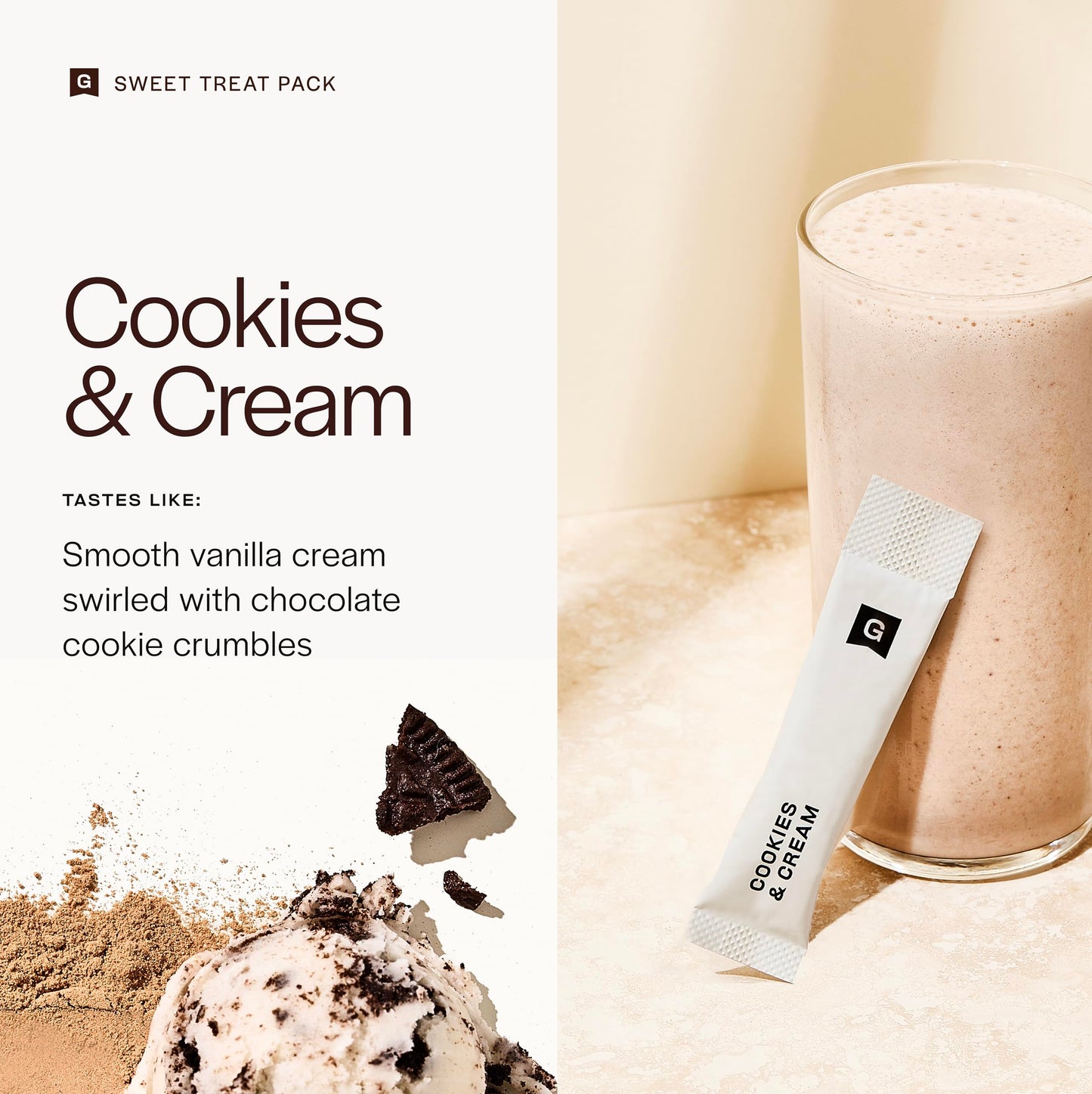 Gainful Sweet Treat Flavor Sticks Vanilla Caramel Cookies & Cream, 14 Sticks