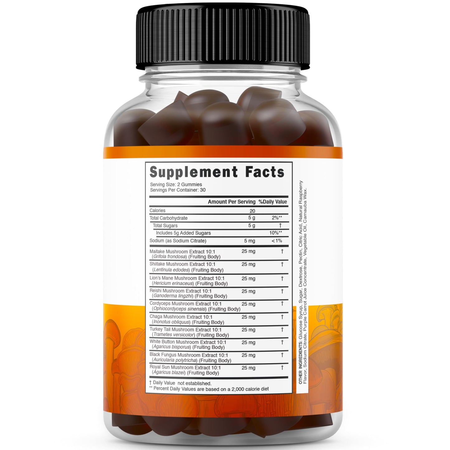 DORADO NUTRITION Mushroom Gummies 10 in 1 Blend, 60 Count