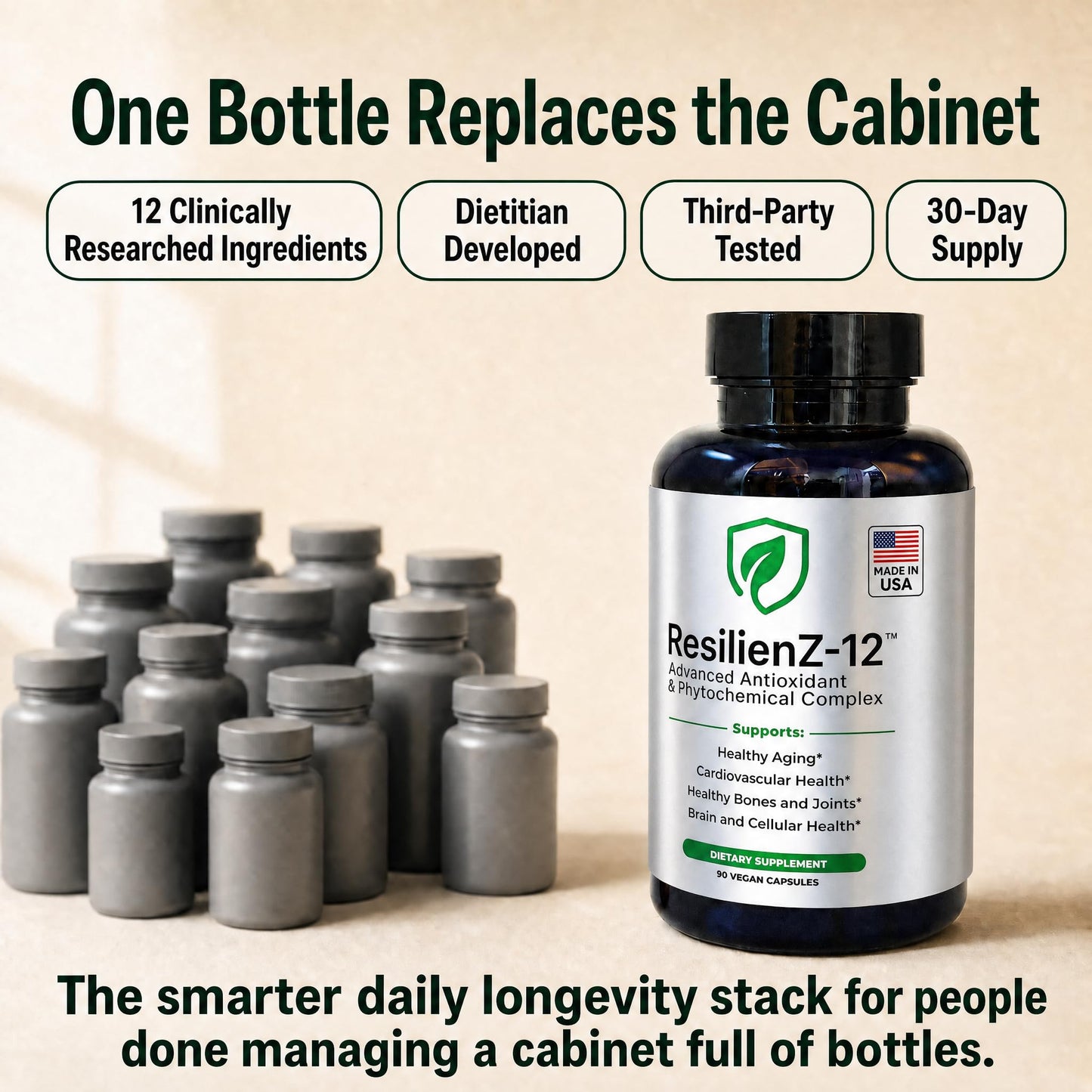 ResilienZ 12-in-1 Antioxidant Supplement 90 Capsules