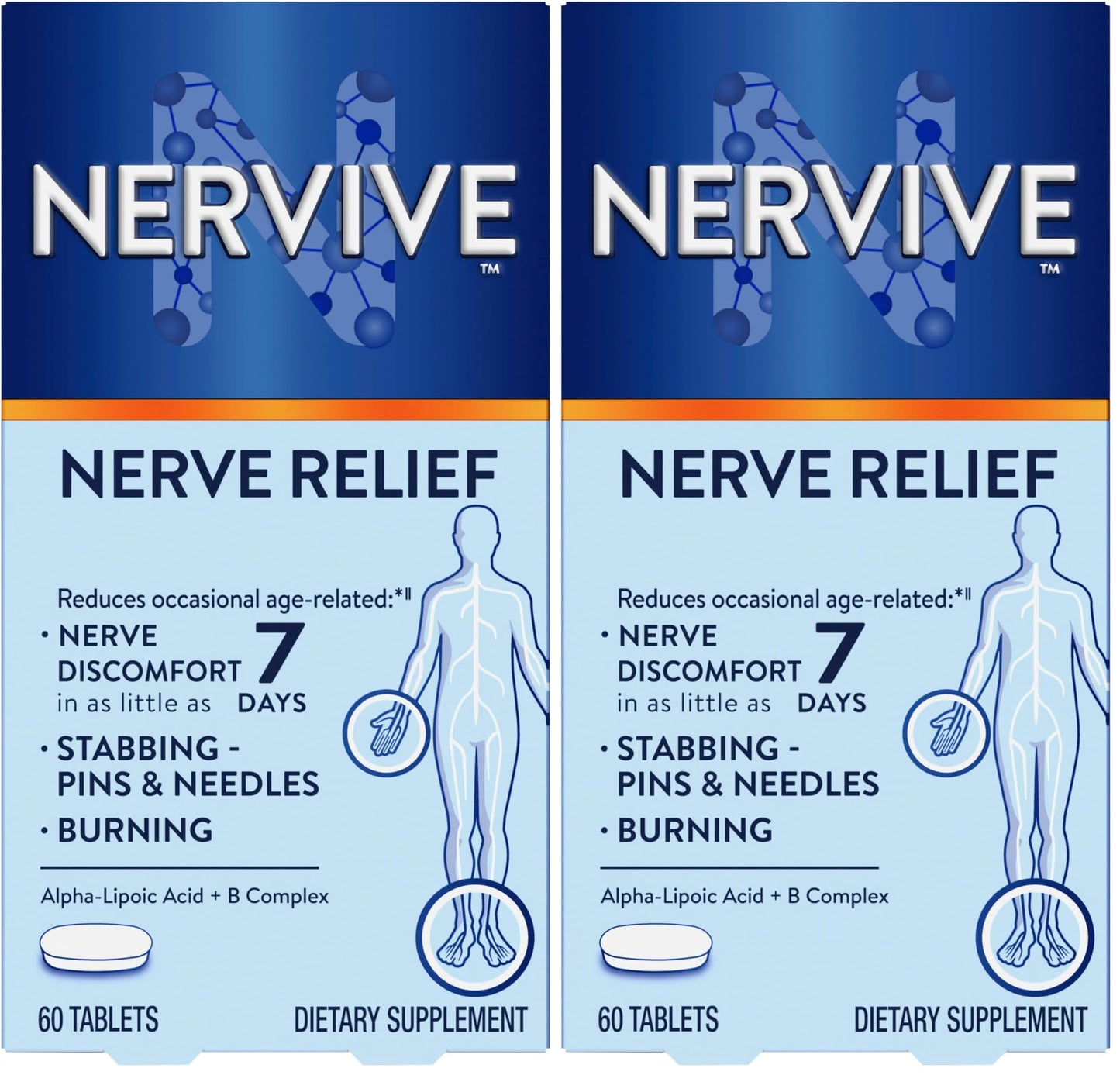 Nervive Nerve Relief Tablets 60 Count (Pack of 2)