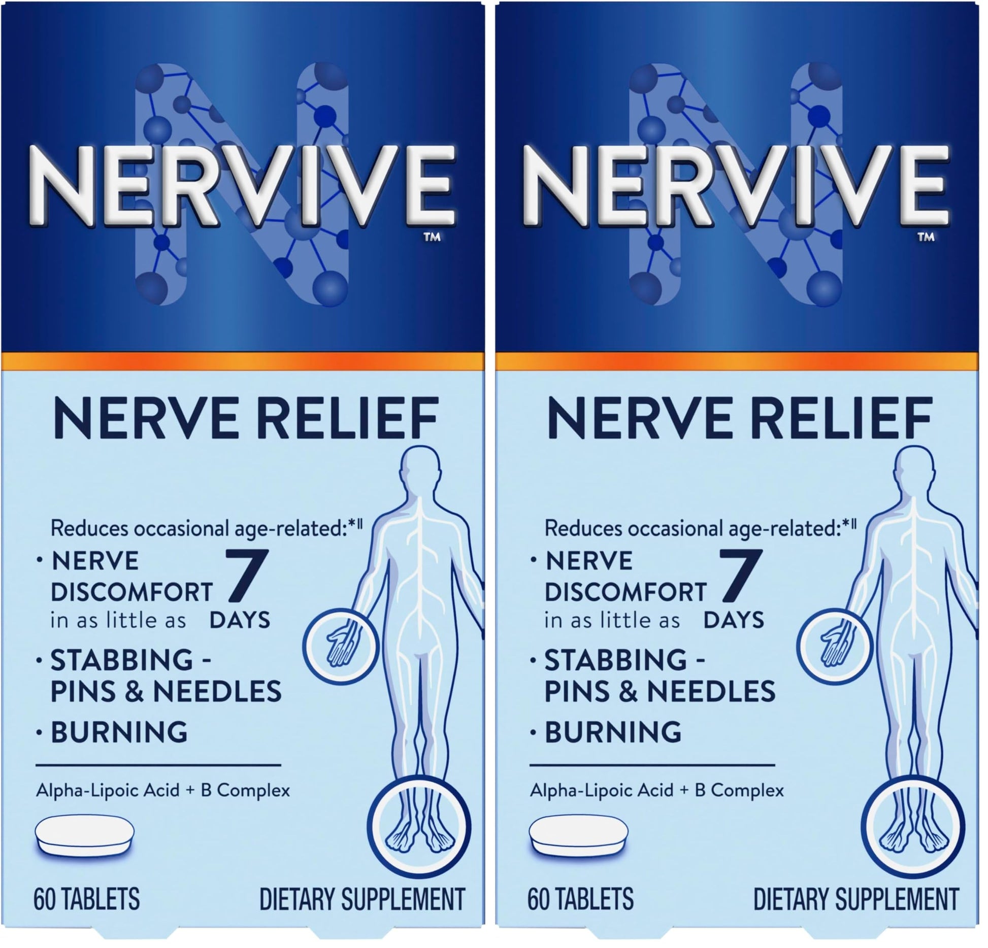 Nervive Nerve Relief Tablets 60 Count (Pack of 2)