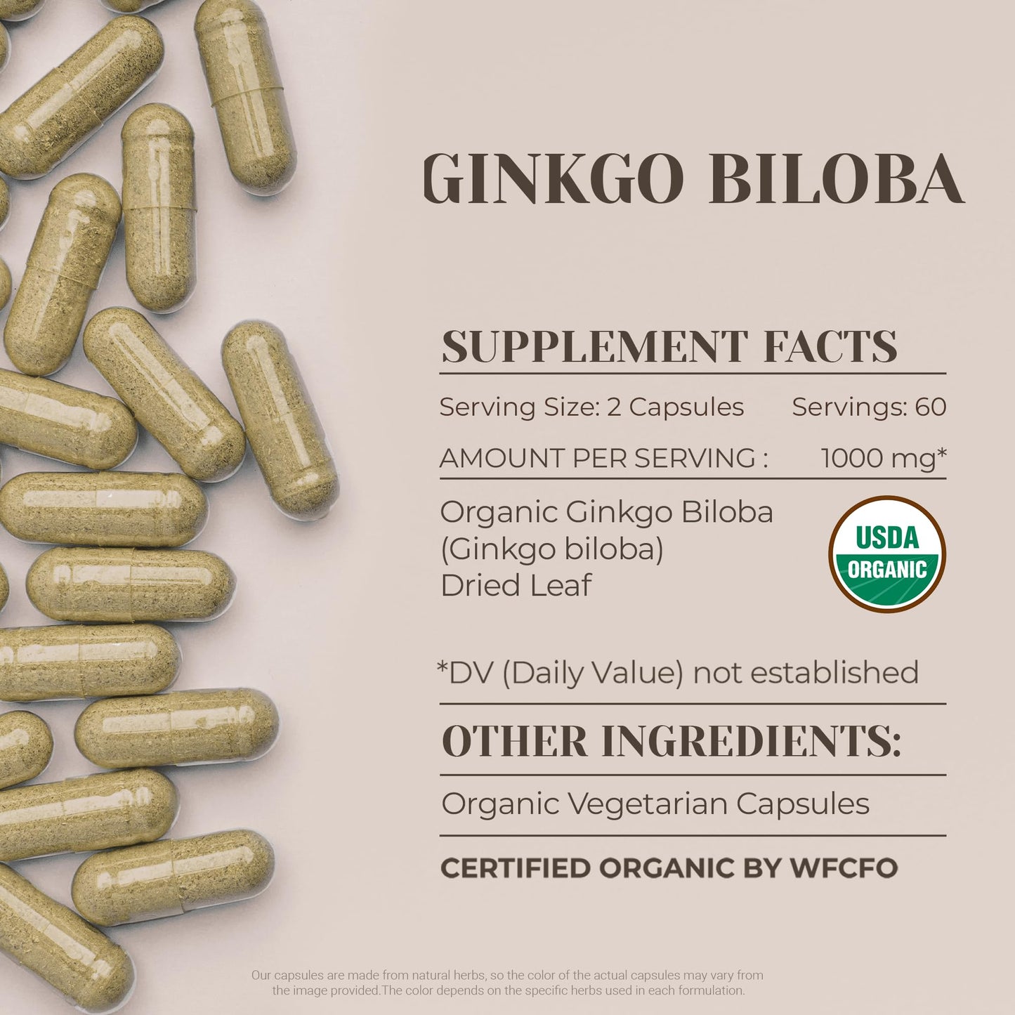 Garden Organics Ginkgo Biloba Capsules 120 Count