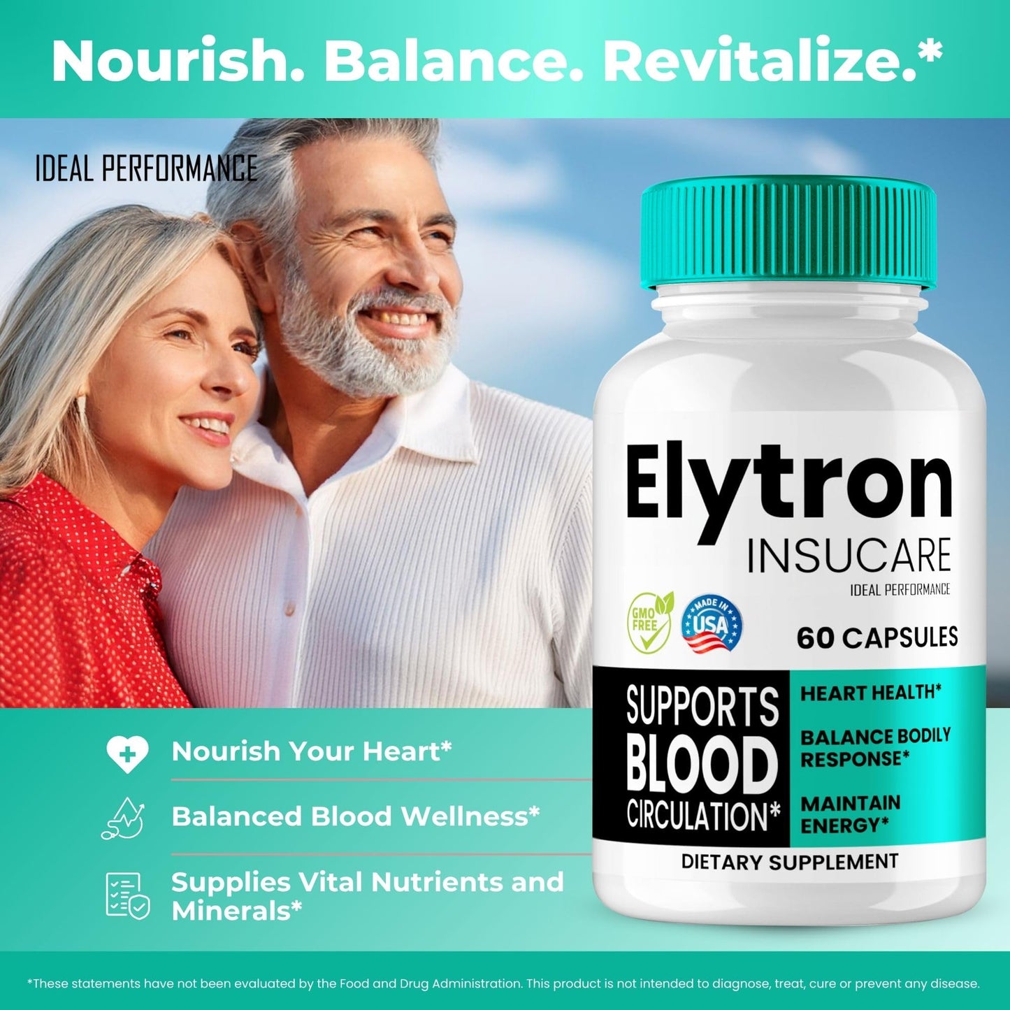 IDEAL PERFORMANCE Elytron Insucare Advanced Blood Formula Capsules 180 Count