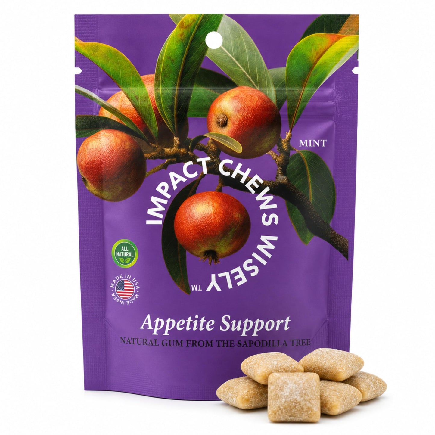 Impact Chews Wisely Appetite Support Gum Chewable, 14 Count