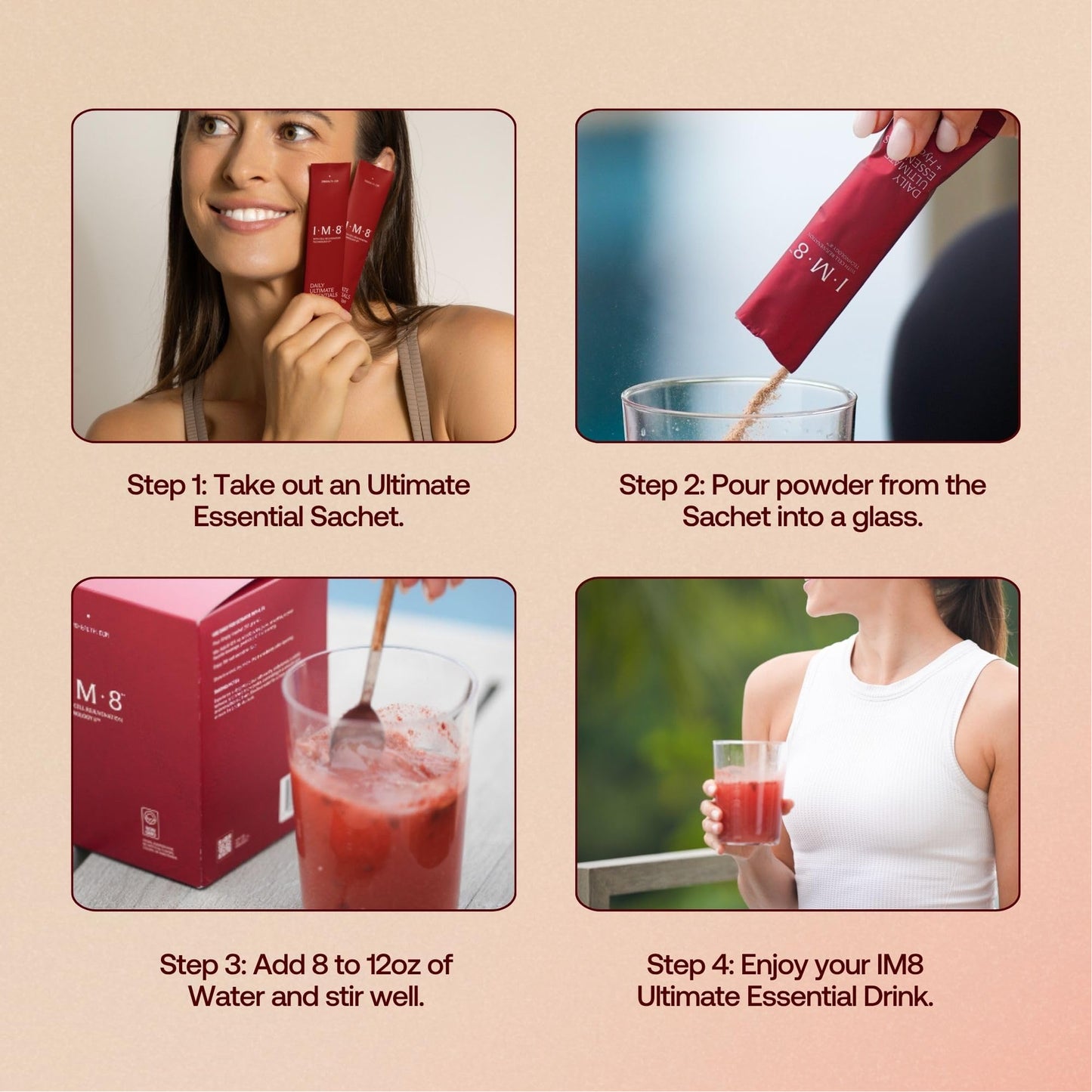 IM8 Daily Ultimate Essentials Powder, Acai and Mixed Berries, 14.4 oz
