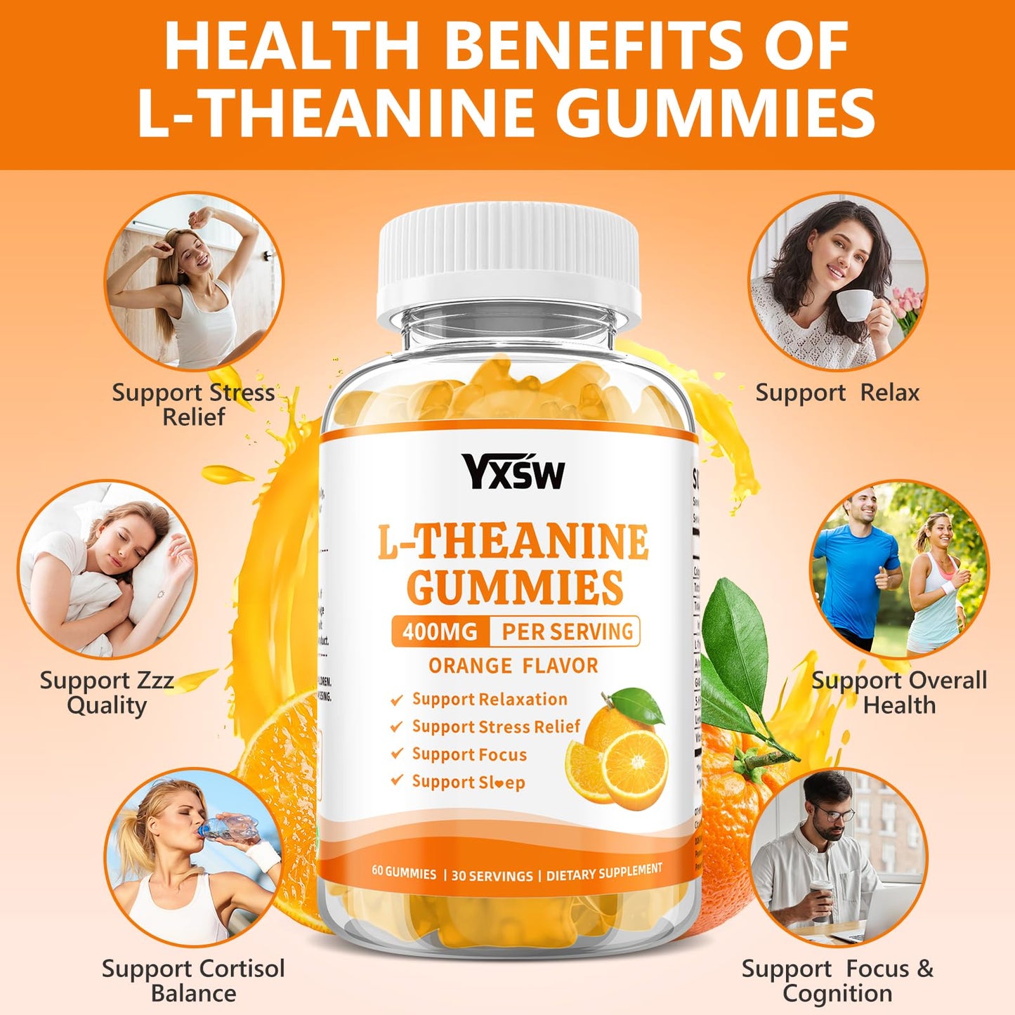 YXSW L-Theanine Gummies 120 Count
