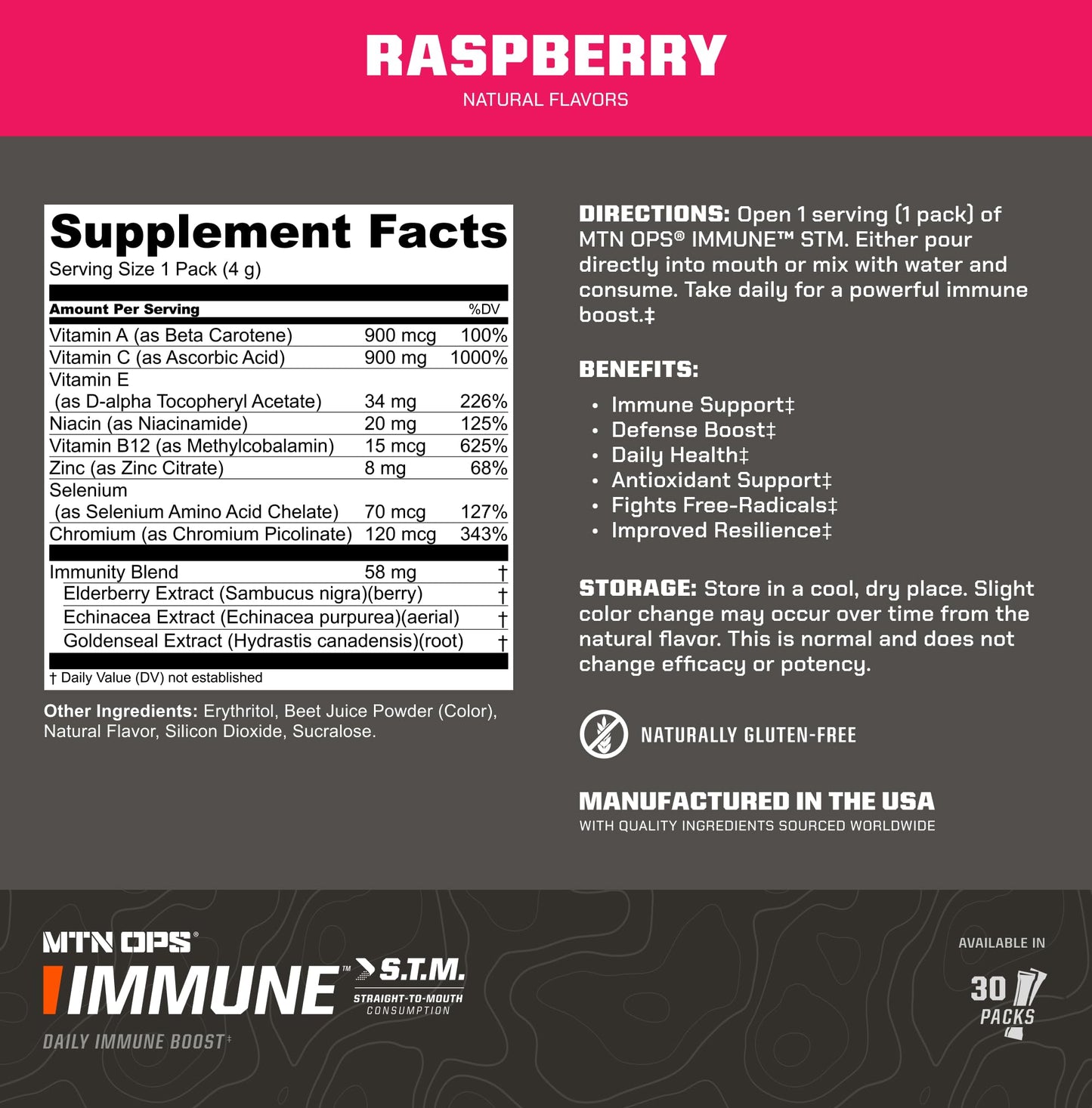 MTN OPS Immune STM On-the-Go Immune Support Powder 4 Ounces